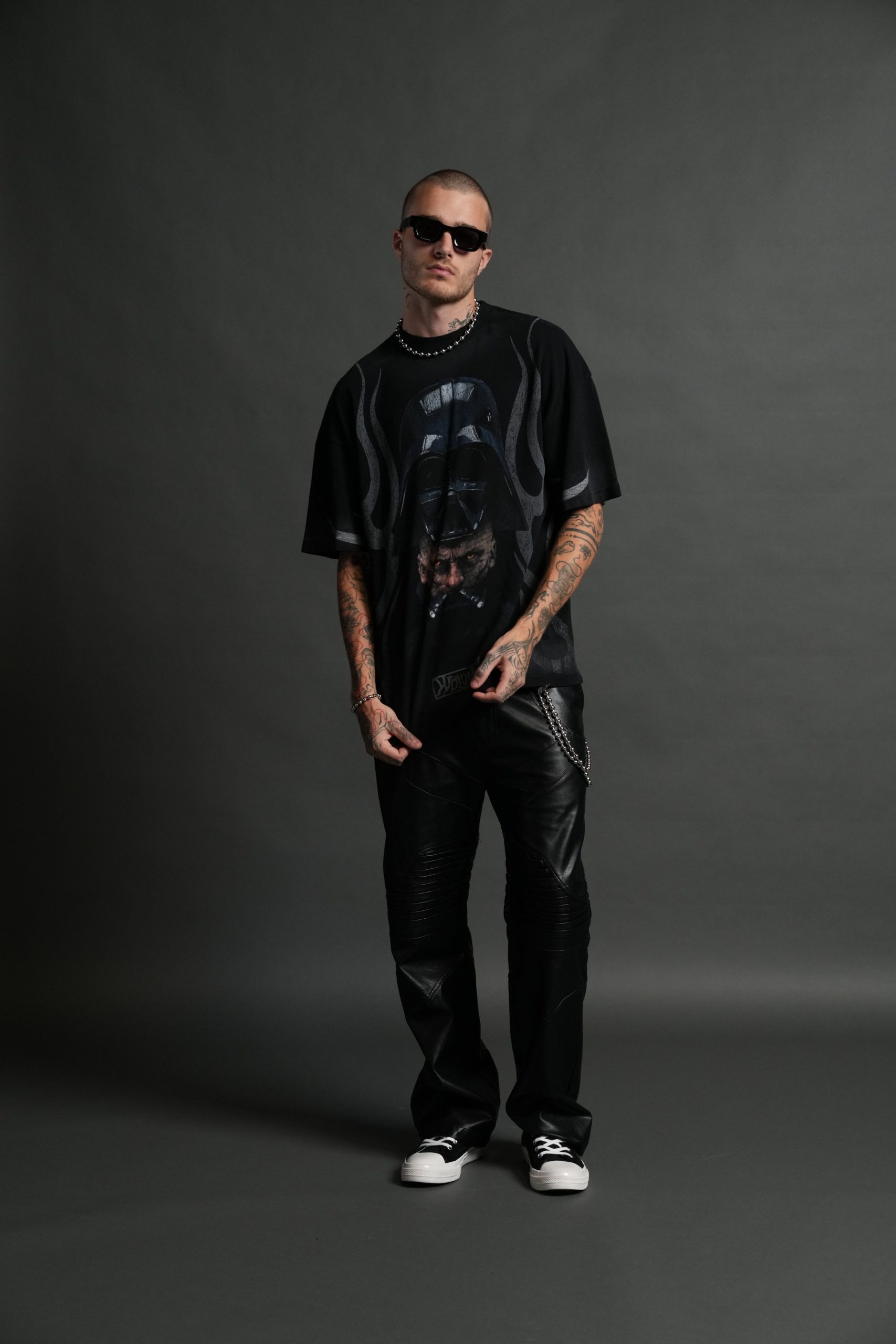 Ashes of the Dark V2 Premium Oversized Tee in Black Drift Wash - Image 5