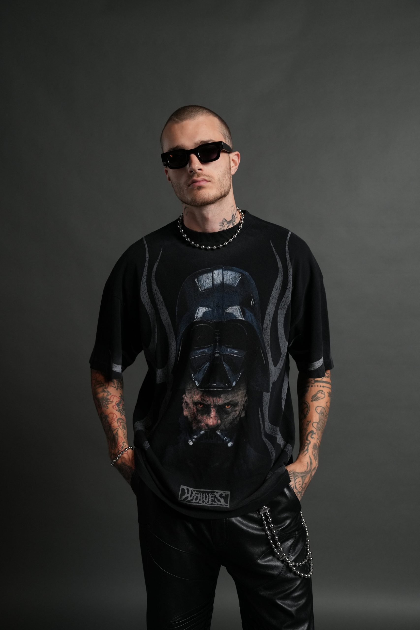 Ashes of the Dark V2 Premium Oversized Tee in Black Drift Wash - Image 4