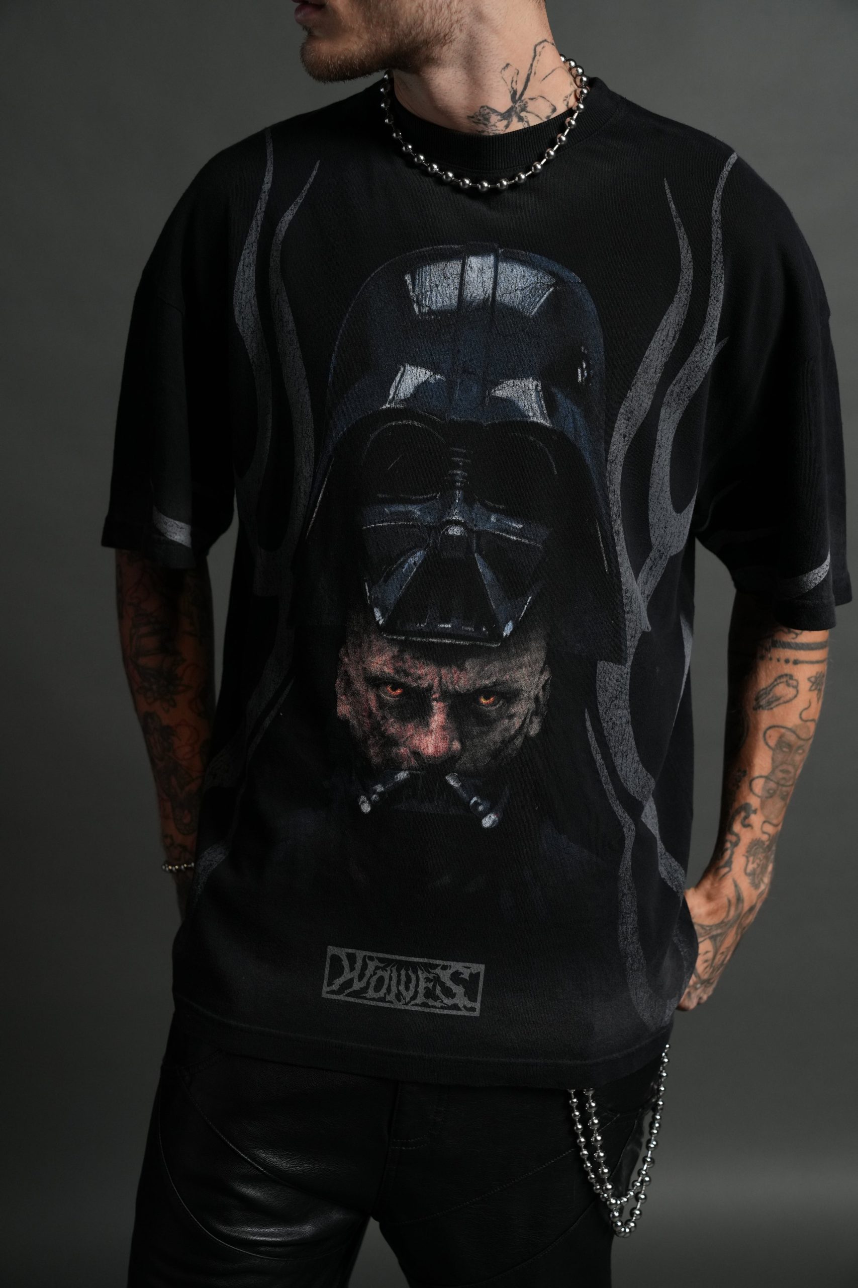 Ashes of the Dark V2 Premium Oversized Tee in Black Drift Wash - Image 7