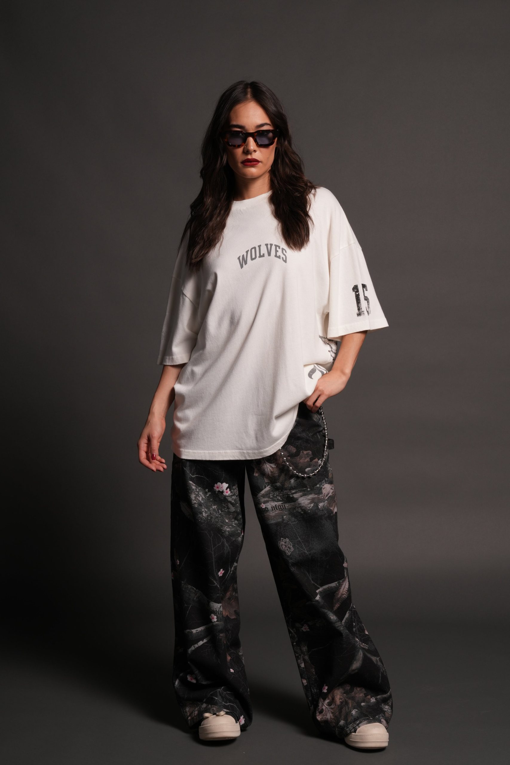 La Ca Frvr Premium Oversized Tee in Cream - Image 16