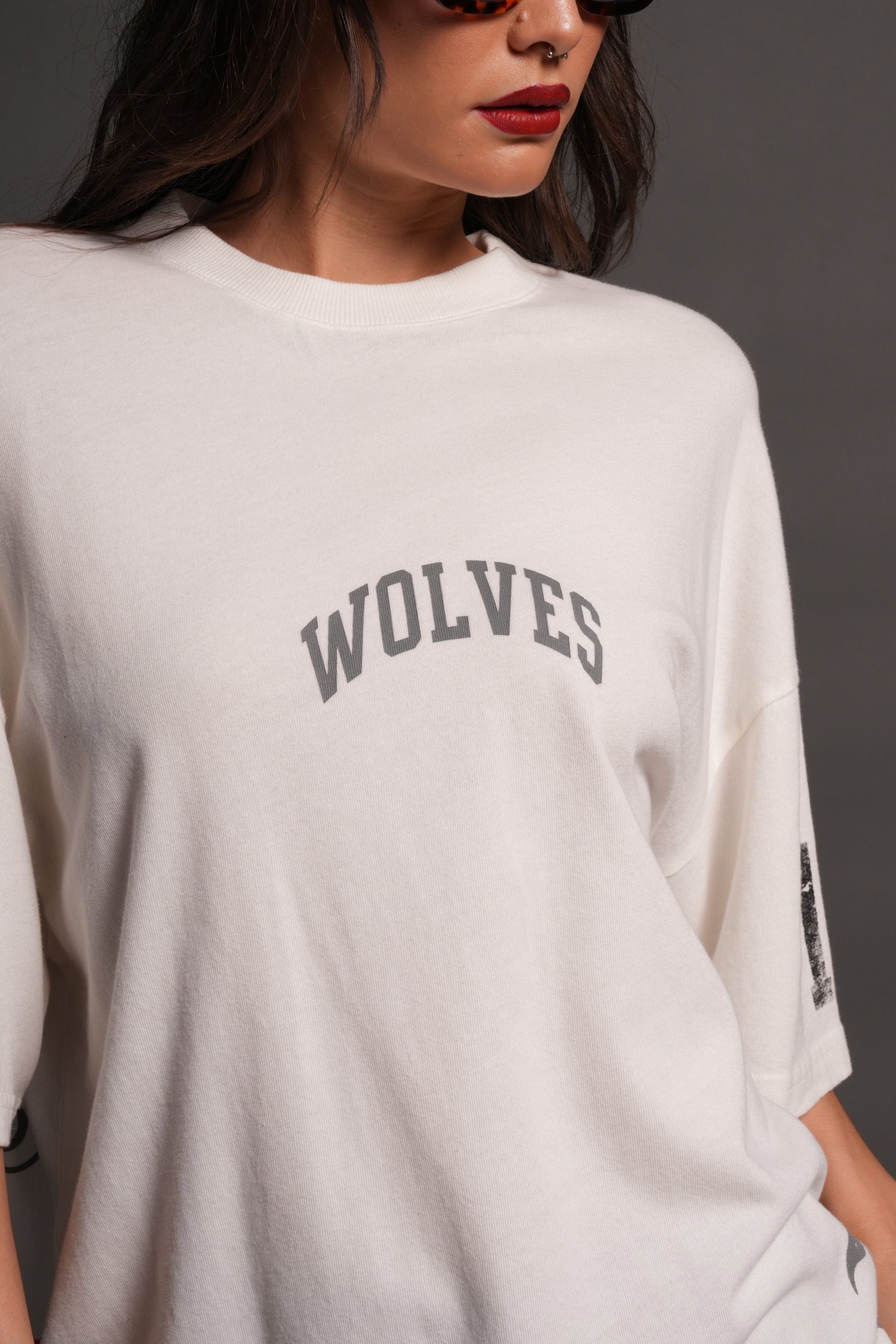 La Ca Frvr Premium Oversized Tee in Cream - Image 18