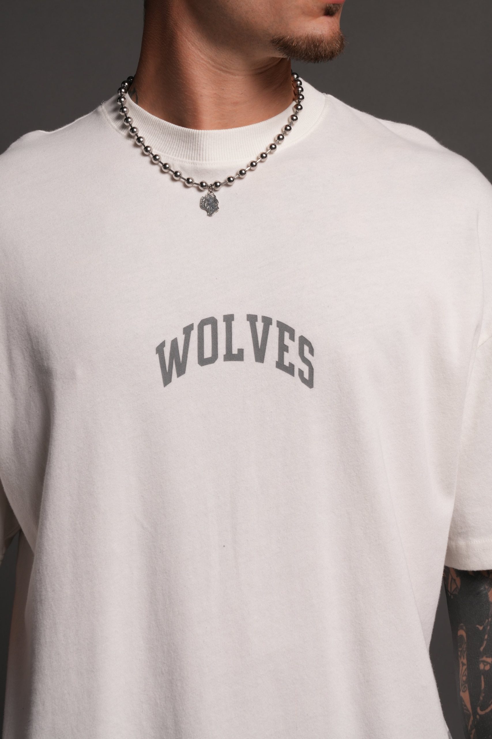 La Ca Frvr Premium Oversized Tee in Cream - Image 12