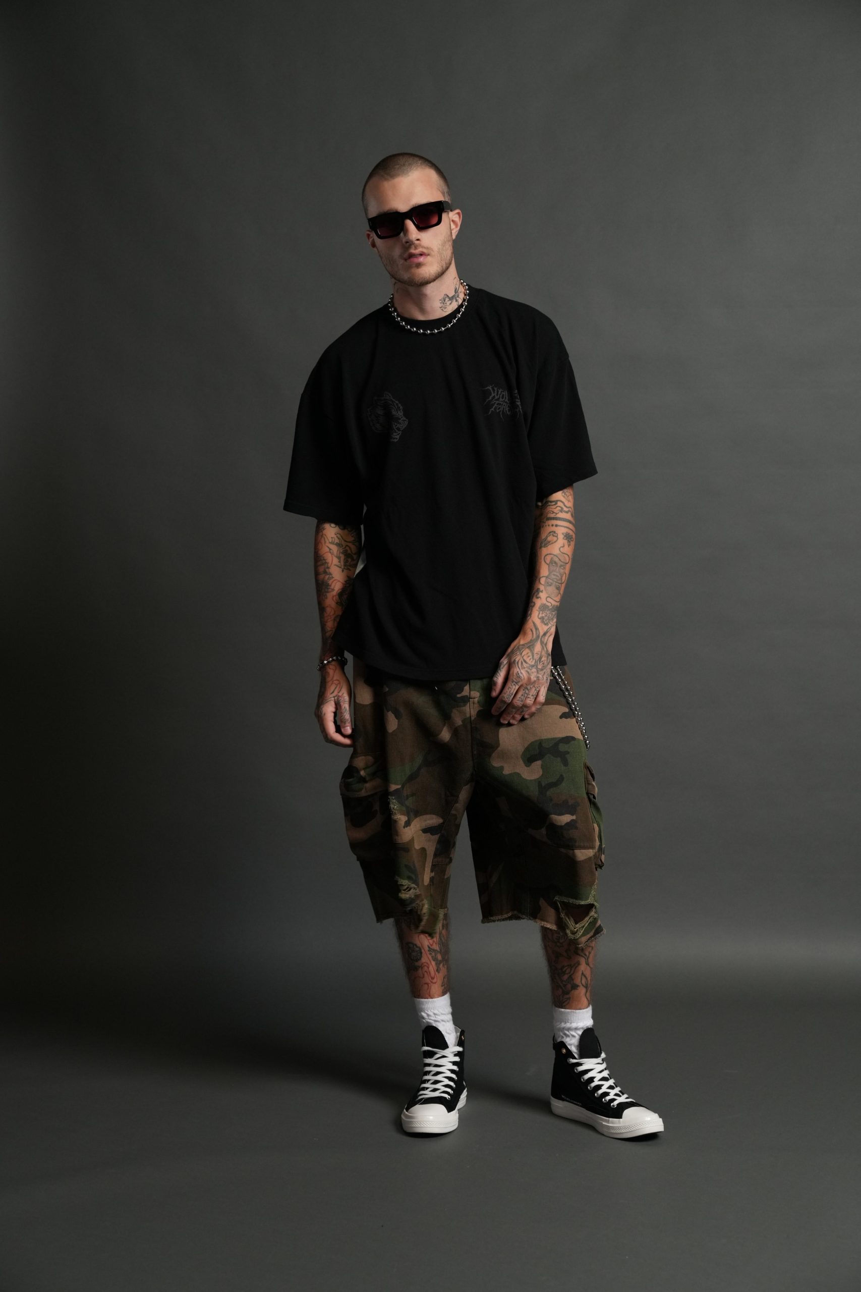 Dark Fate Side By Side Series Premium Oversized Tee in Black - Image 5