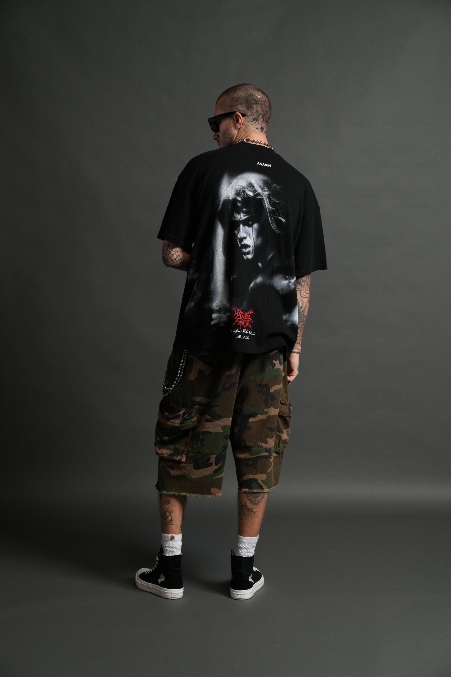 Dark Fate Side By Side Series Premium Oversized Tee in Black - Image 6