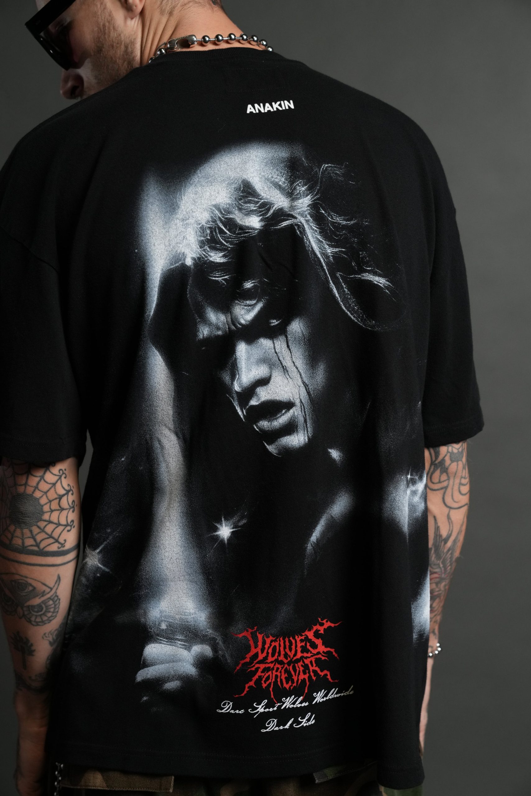 Dark Fate Side By Side Series Premium Oversized Tee in Black - Image 8