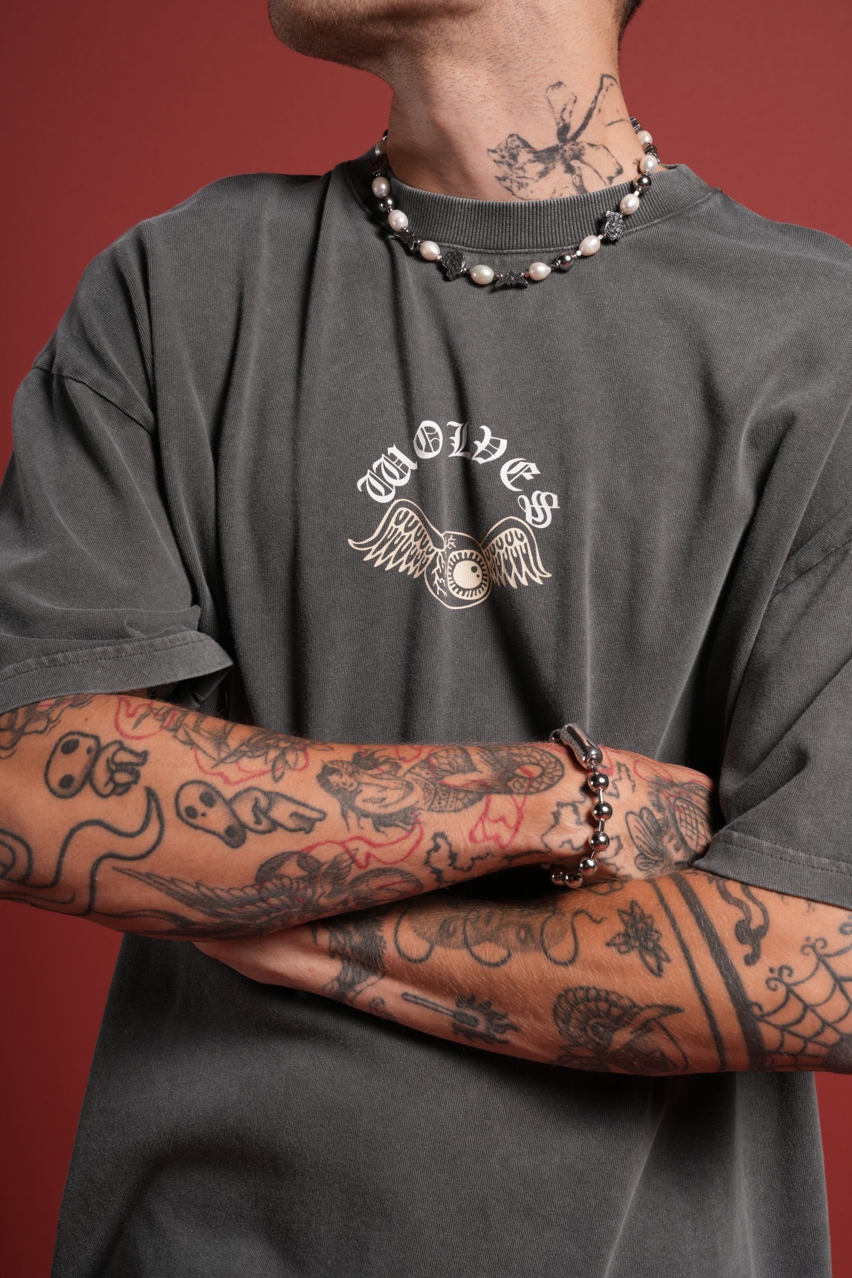 DSVD Heritage Unisex Premium Oversized Tee in Wolf Gray - Image 7