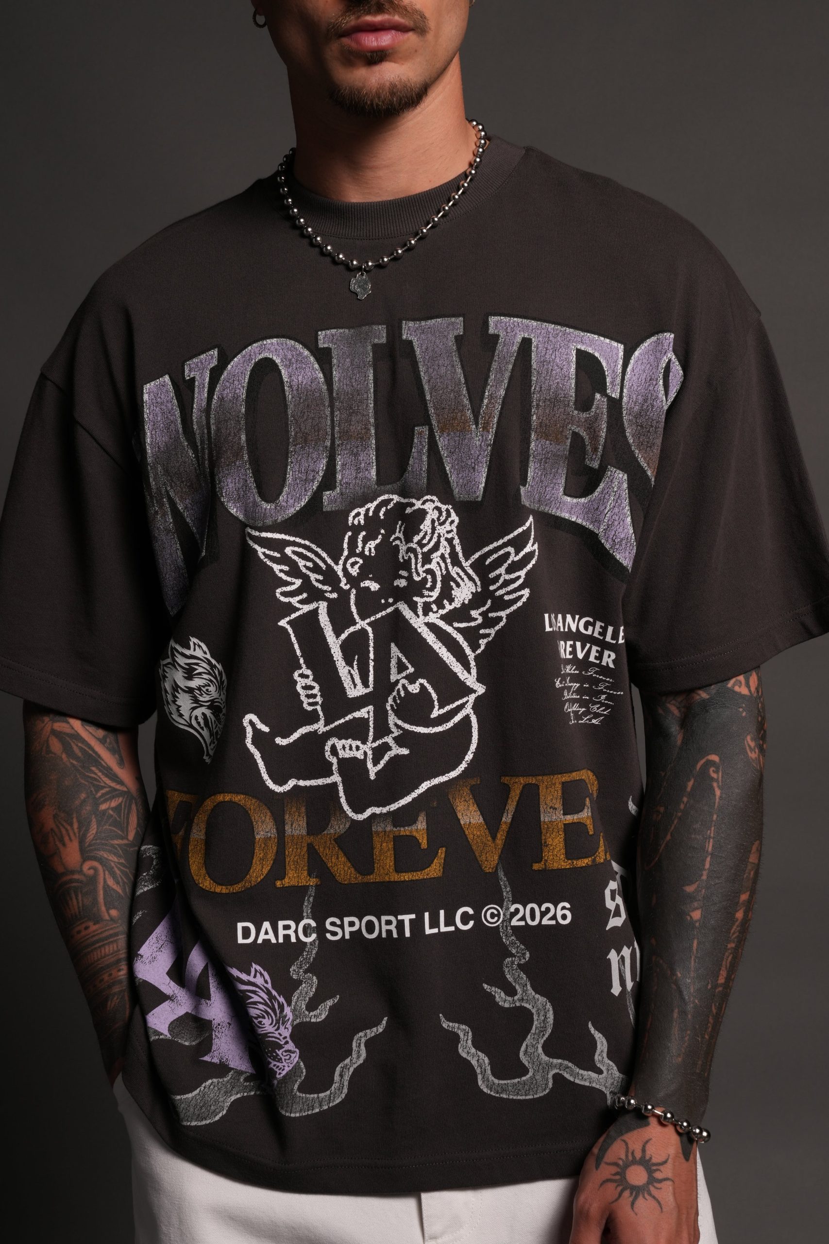 La Heritage Premium Oversized Tee in Wolf Gray - Image 13