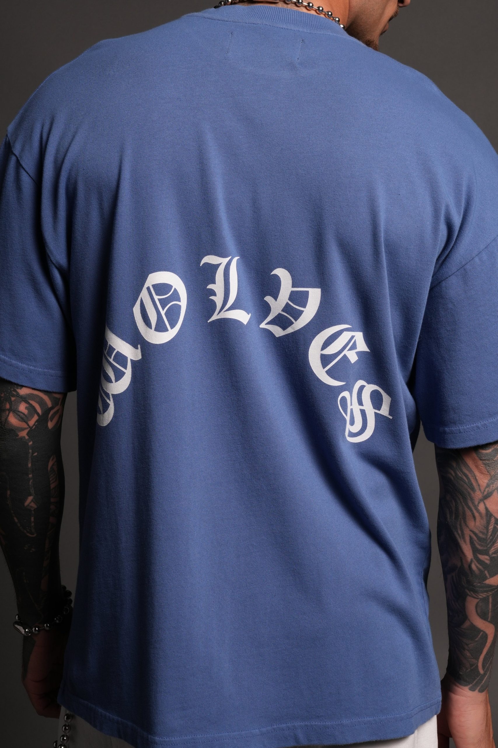 Los Cherub Premium Oversized Tee in La Blue - Image 8