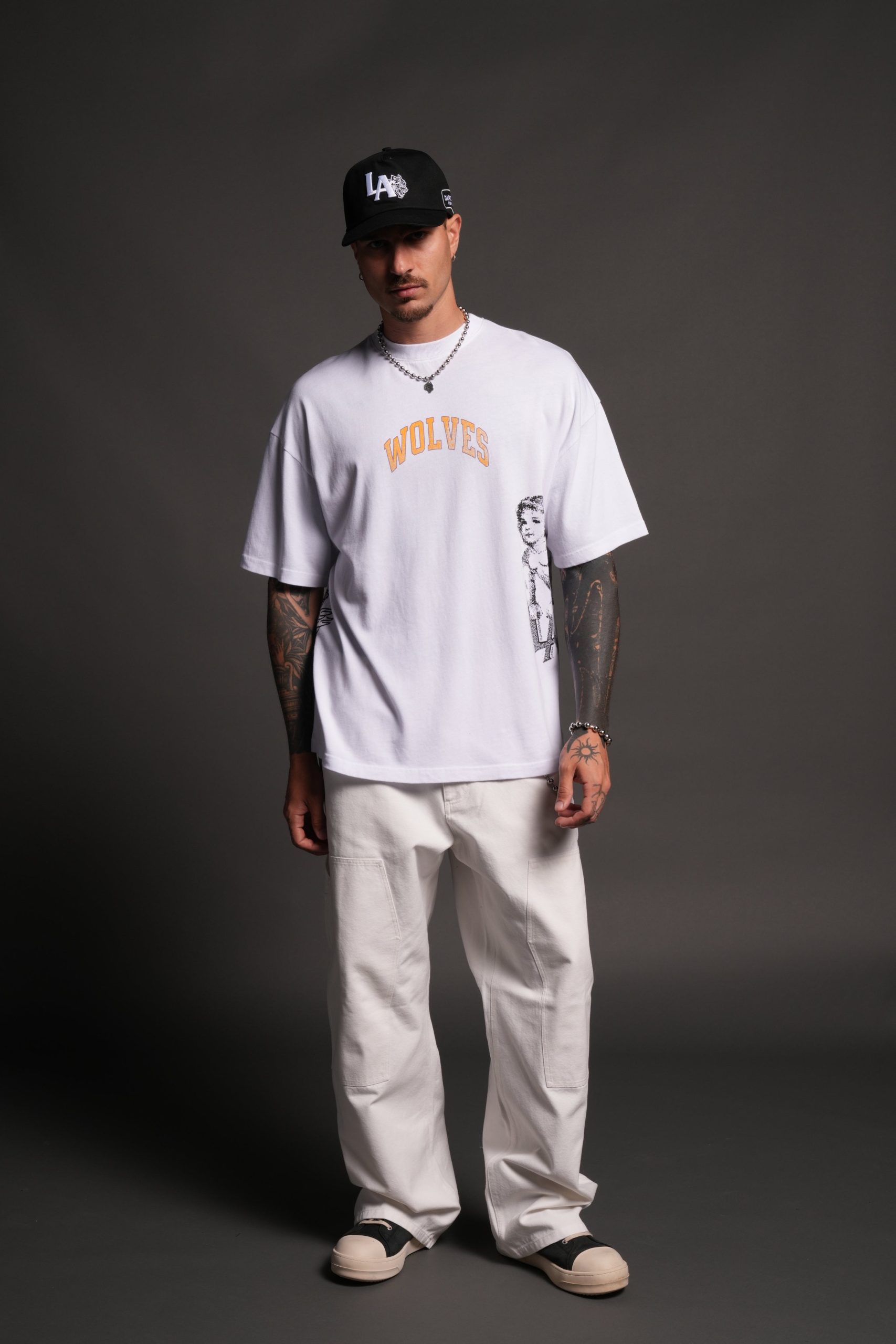 LA Has Your Back Premium Oversized Tee in White - Image 5