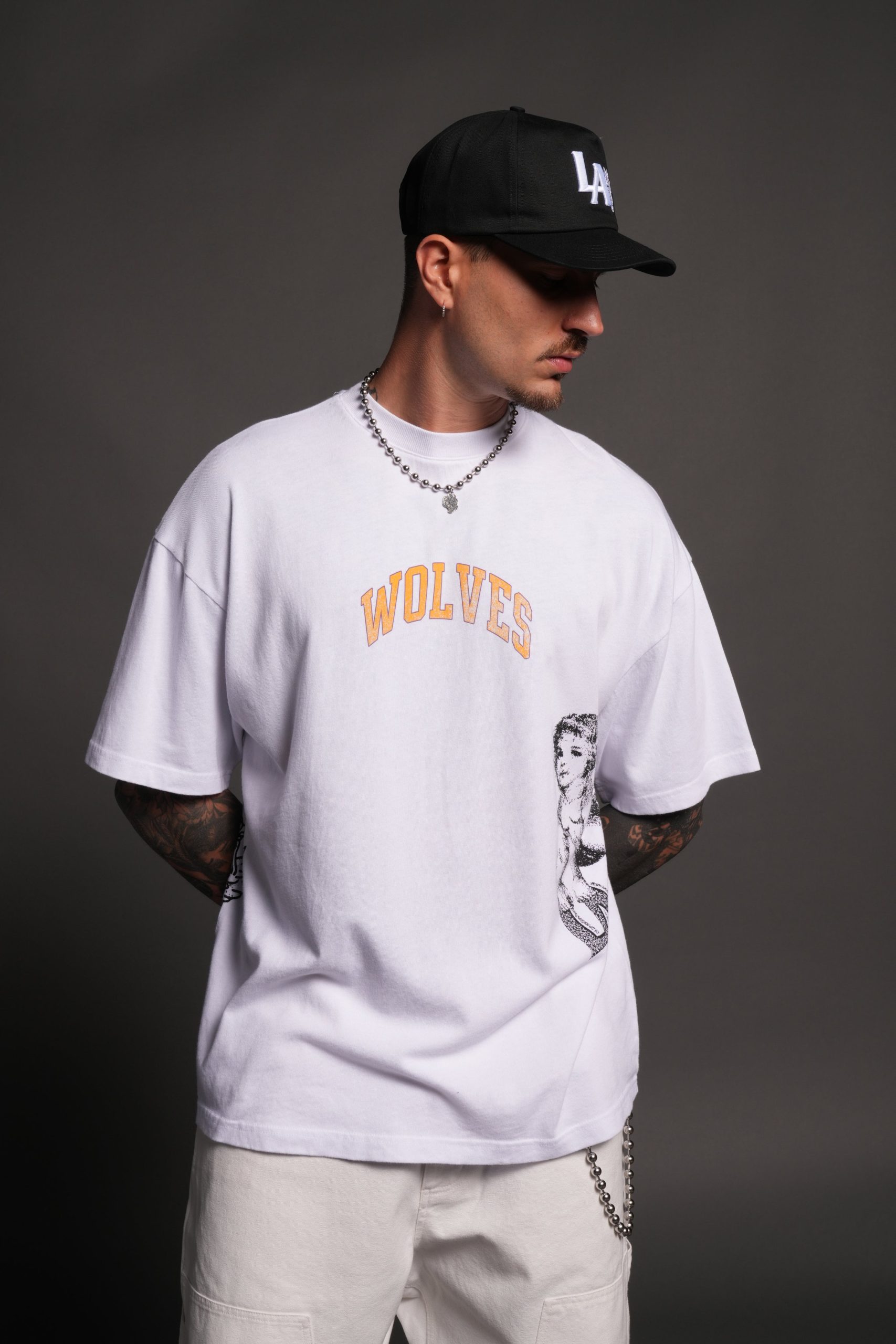 LA Has Your Back Premium Oversized Tee in White - Image 2