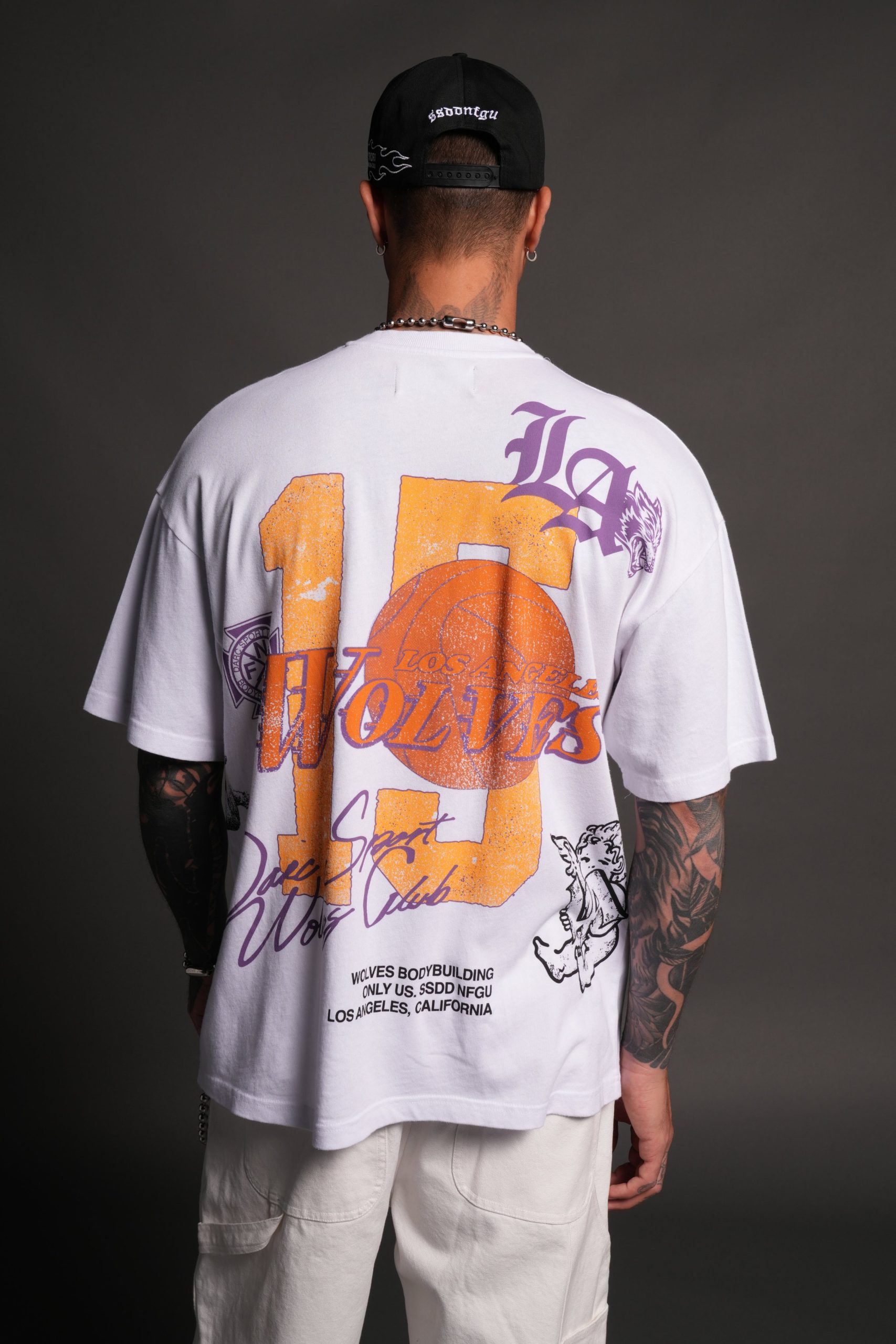 LA Has Your Back Premium Oversized Tee in White - Image 4