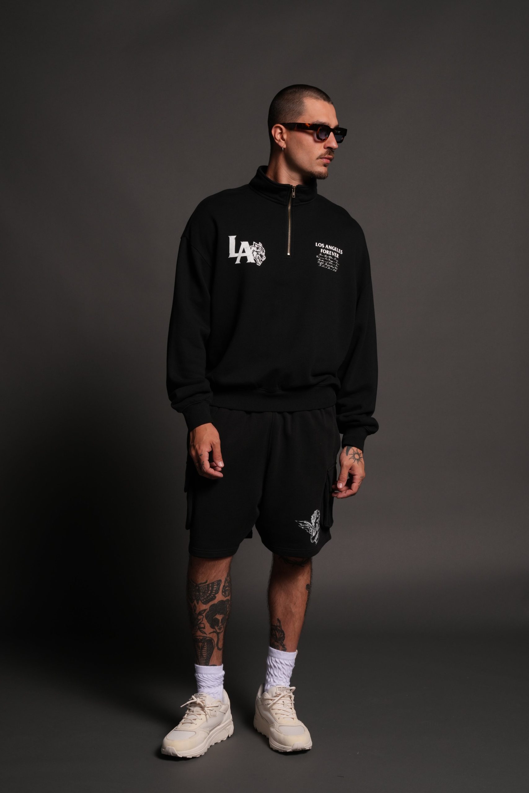 La Wolves V2 Duke 1/4 Zip Mock Neck in Black - Image 5