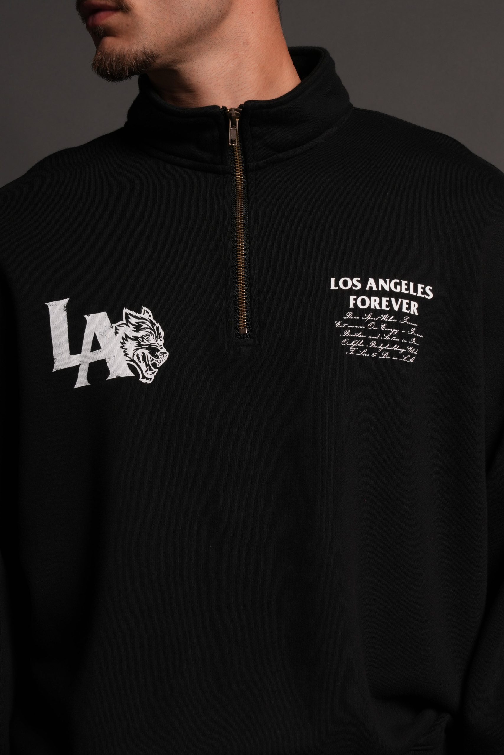 La Wolves V2 Duke 1/4 Zip Mock Neck in Black - Image 7