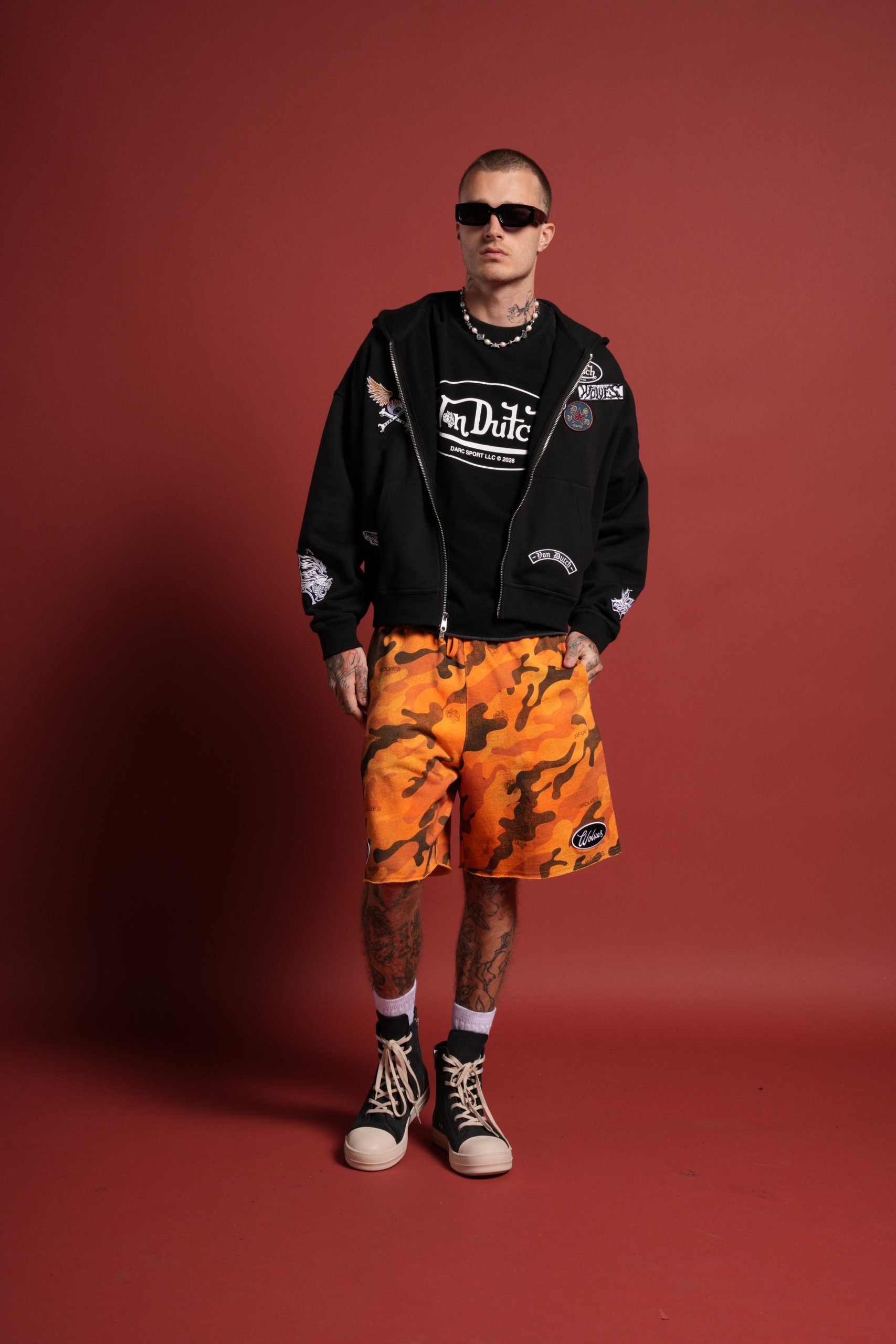Darc Kulture Vex Double Zip Hoodie in Black - Image 6