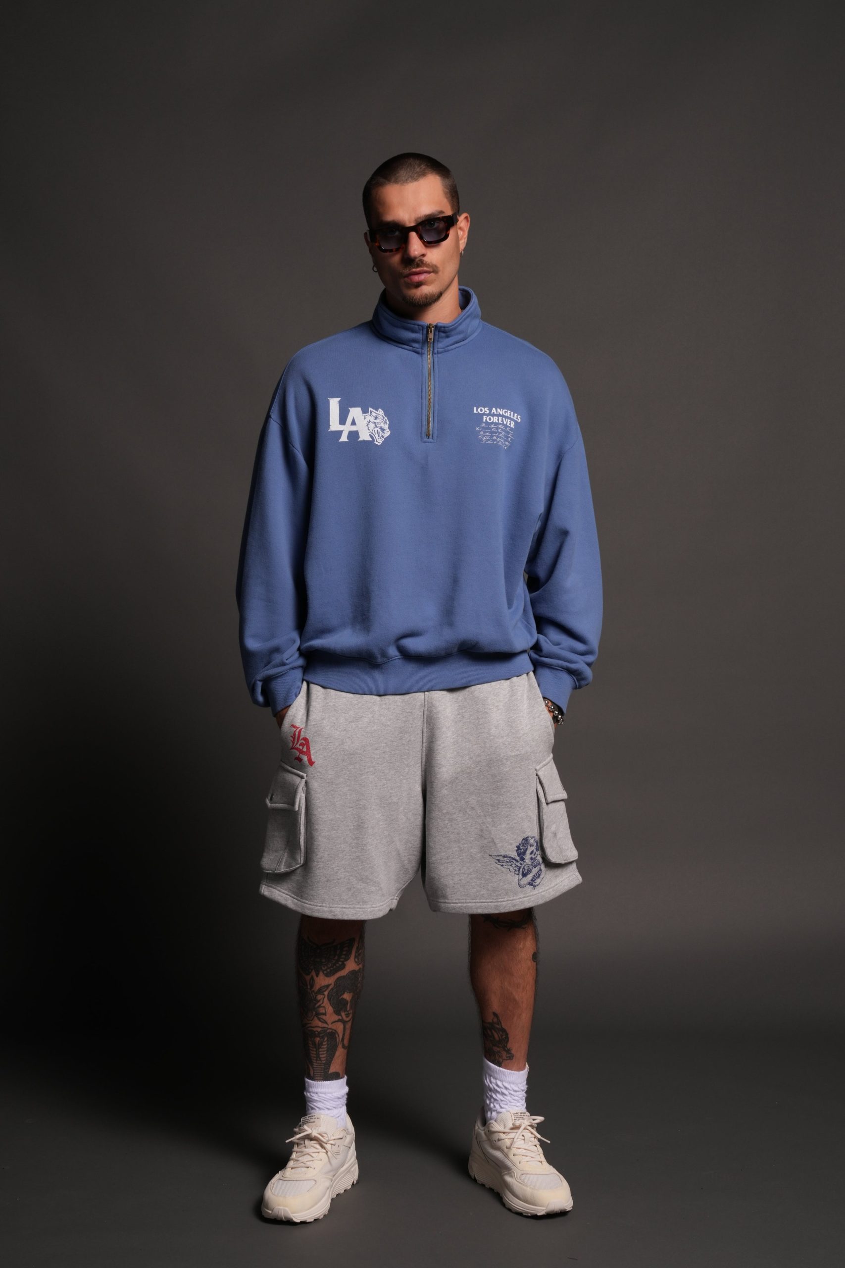 La Wolves V2 Duke 1/4 Zip Mock Neck in La Blue - Image 5
