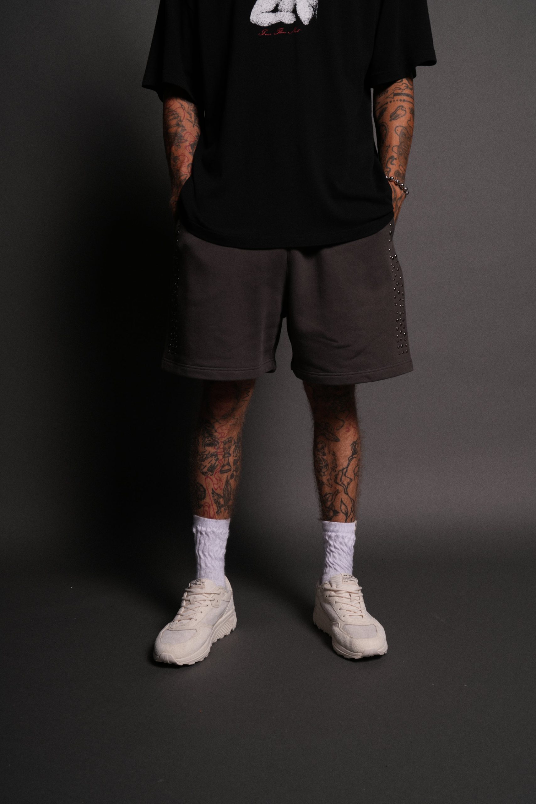 Stud Wolf Post Lounge Sweat Shorts in Wolf Gray - Image 2