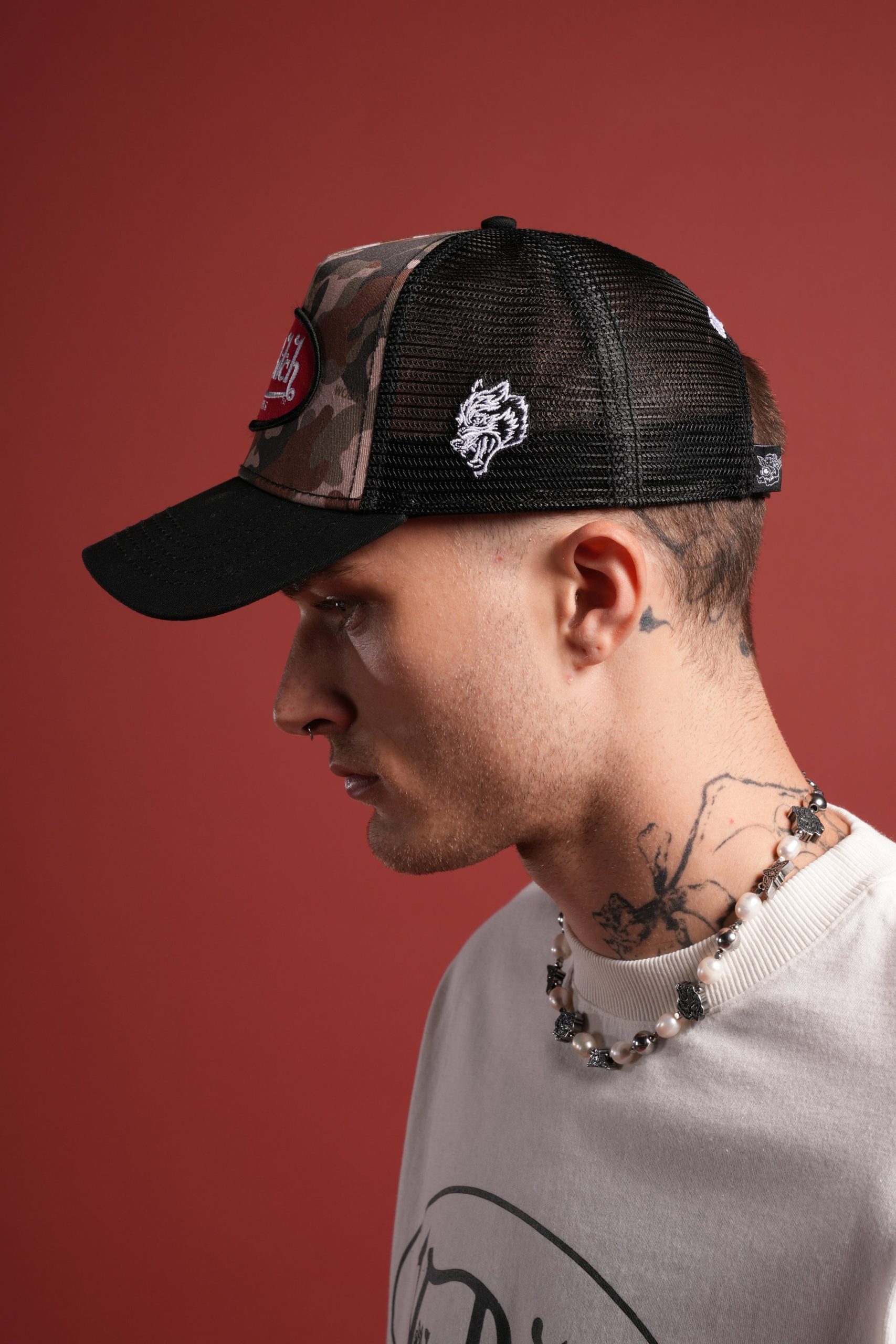 DSVD Collab Trucker Hat in Black Camo/Olive - Image 5