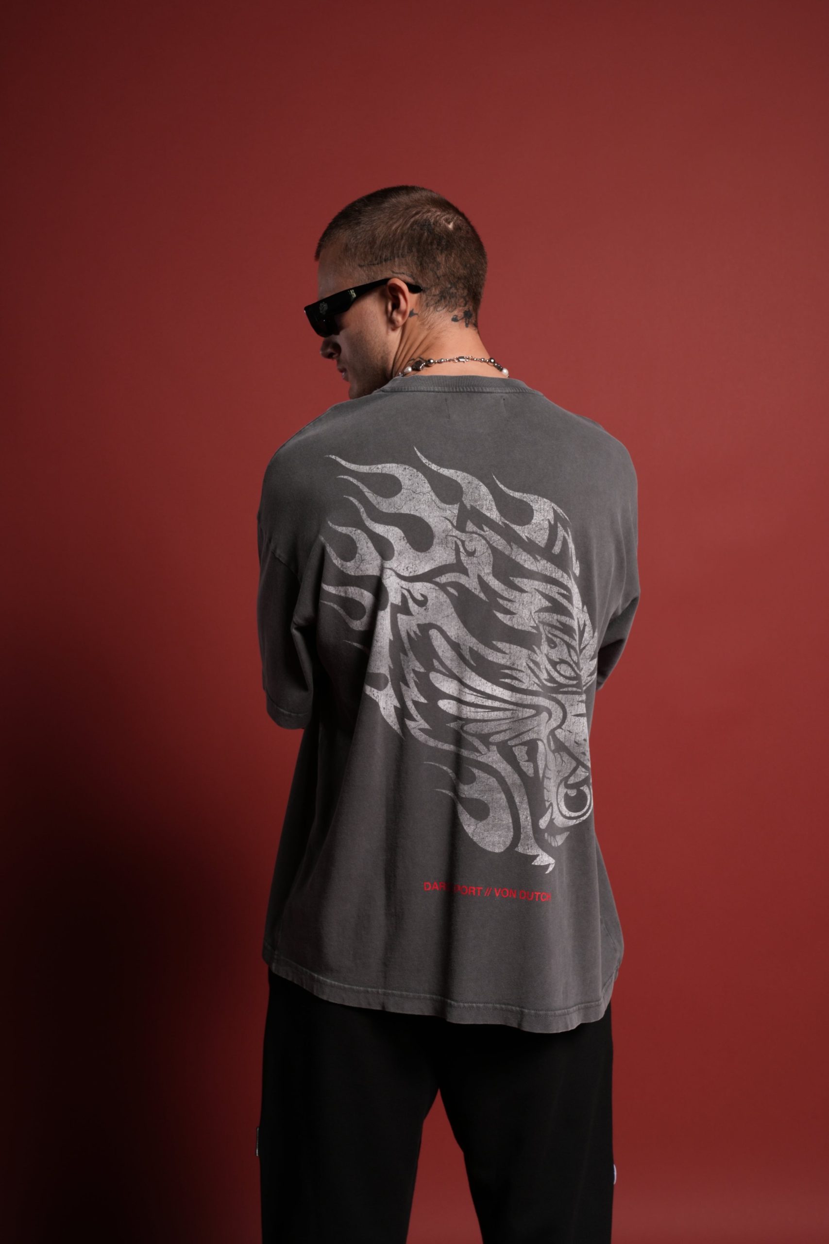 Von Darc Premium Oversized Tee in Wolf Gray - Image 4
