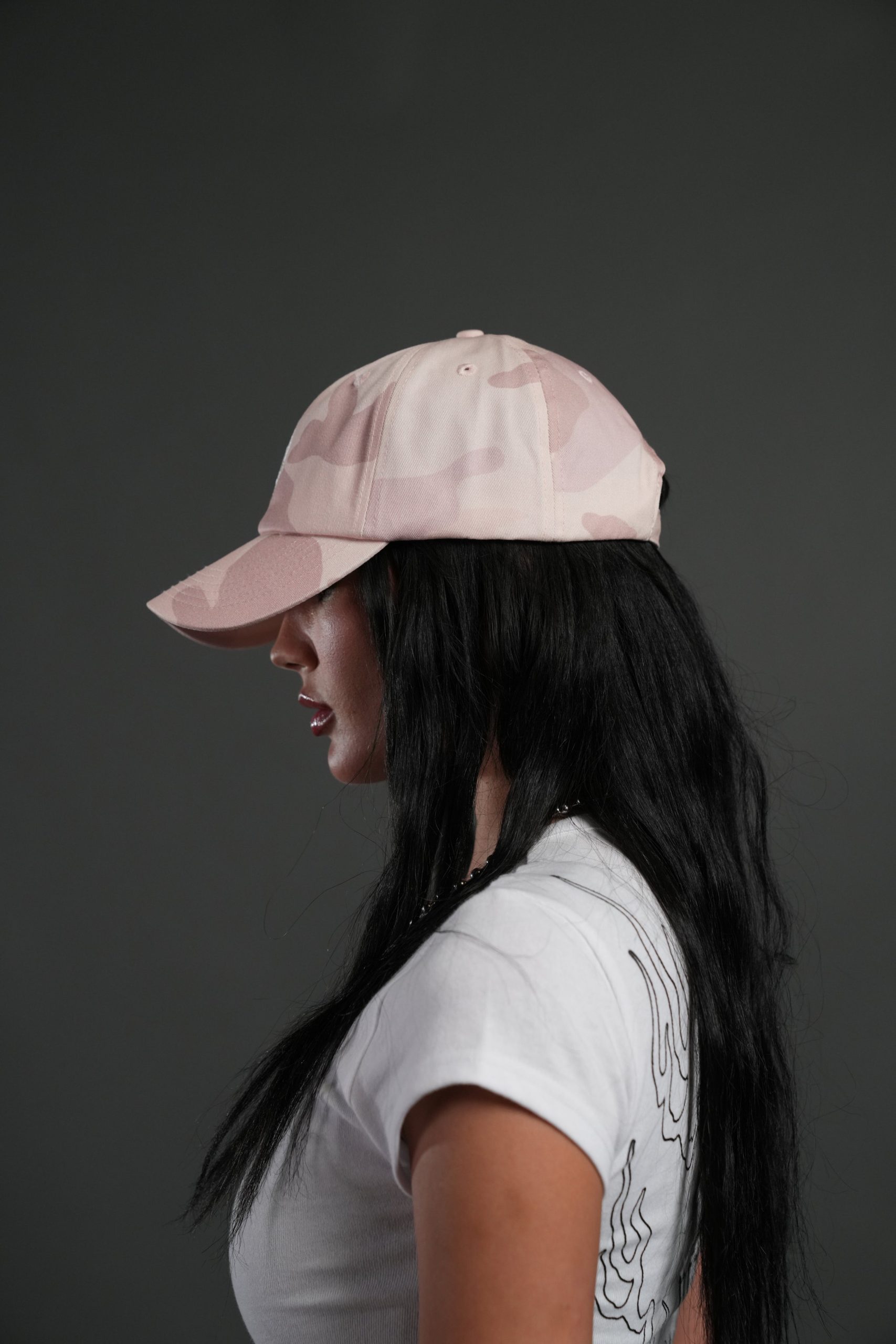 Wolf Head Forever Dad Hat V2 in Blush Vintage Woodland Camo - Image 4