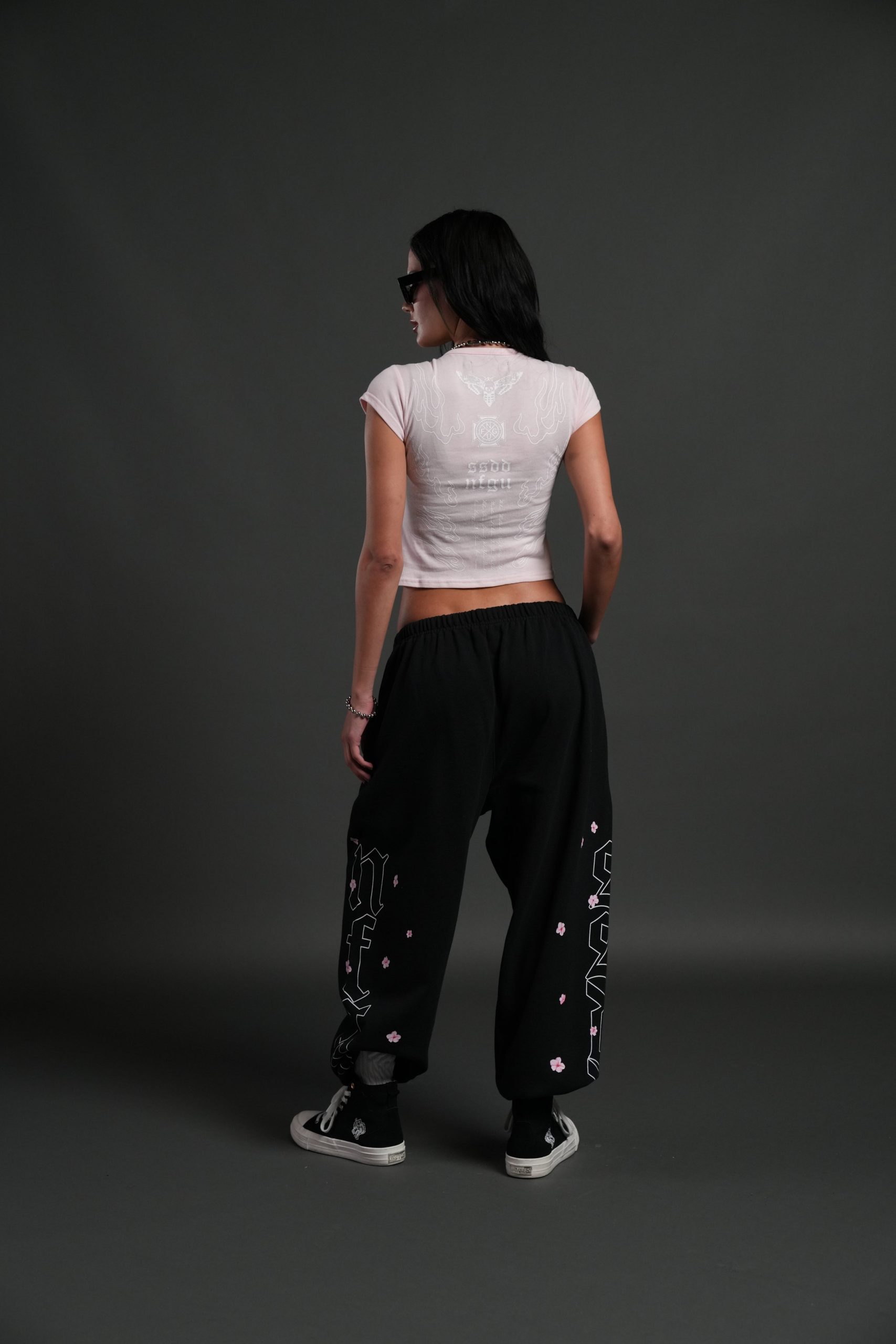 Moth Flames V2 Baby Tee in Blush Pink - Image 4