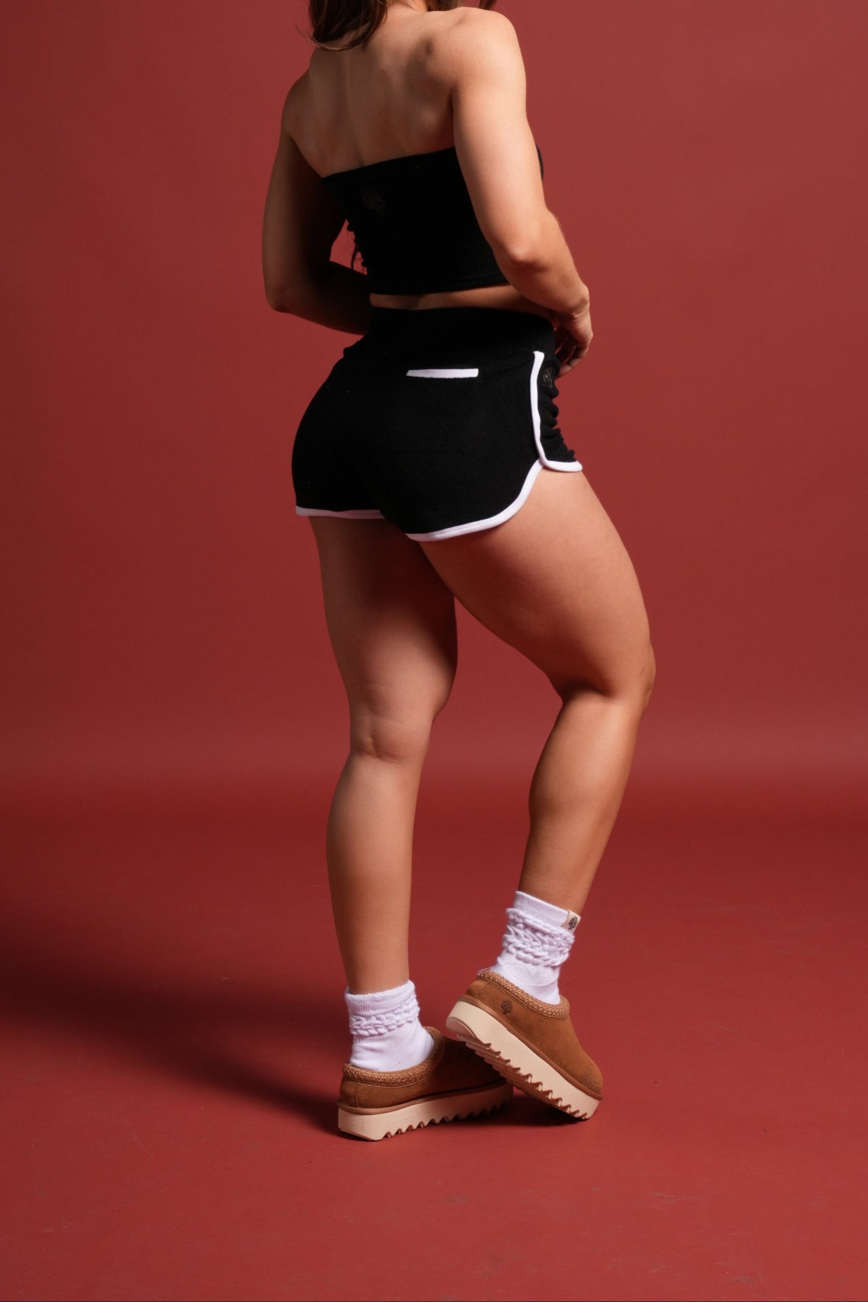 Dual Wolf Tia Track Shorts in Black - Image 7