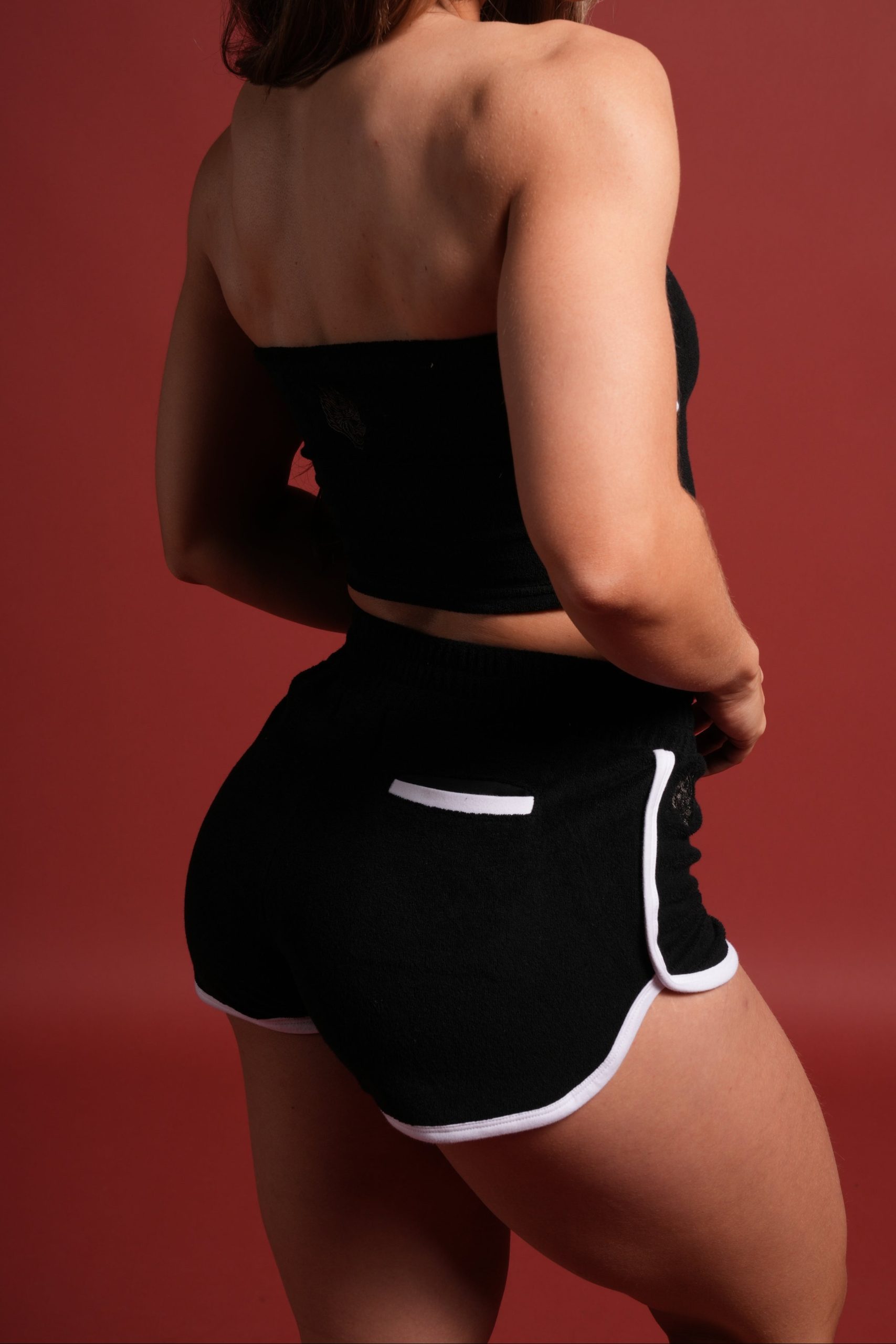 Dual Wolf Tia Track Shorts in Black - Image 4
