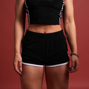 Dual Wolf Tia Track Shorts in Black