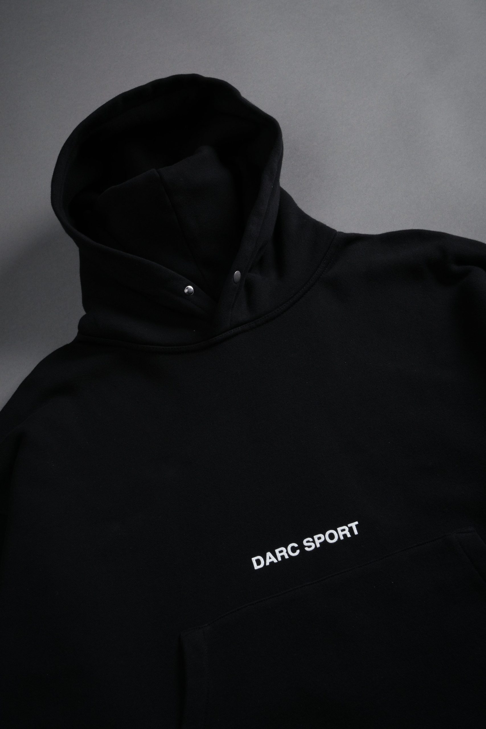Respect Us Box Cut Pierce Hoodie in Black - Image 3