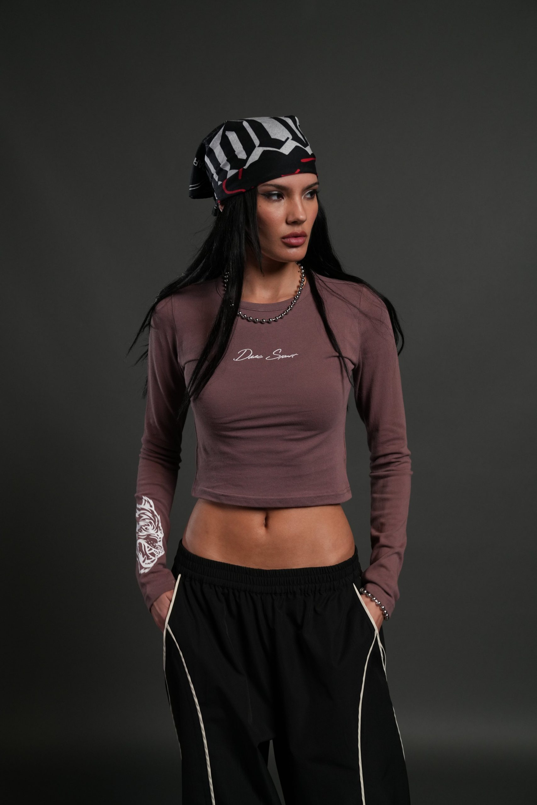 Stone Code L/S Baby Tee in Mauve