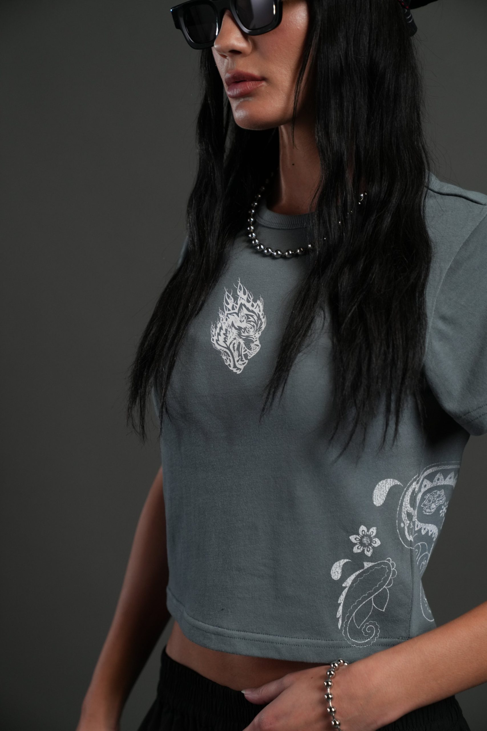 Faded Paisley Timeless Tee in Greek Stone - Image 3