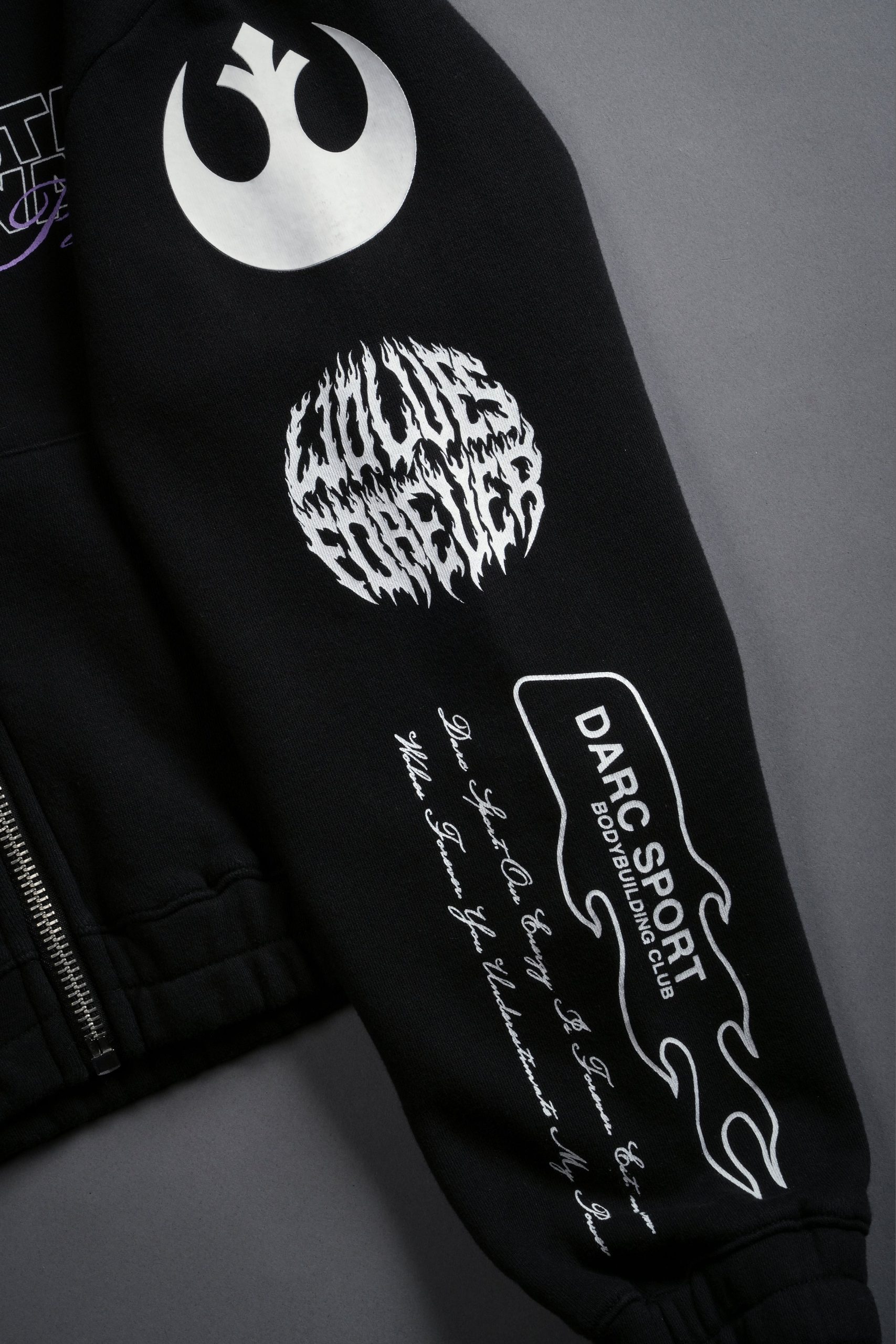 The Power Of The Dark Side Padme Chambers (Cropped) Zip Hoodie in Black - Image 6