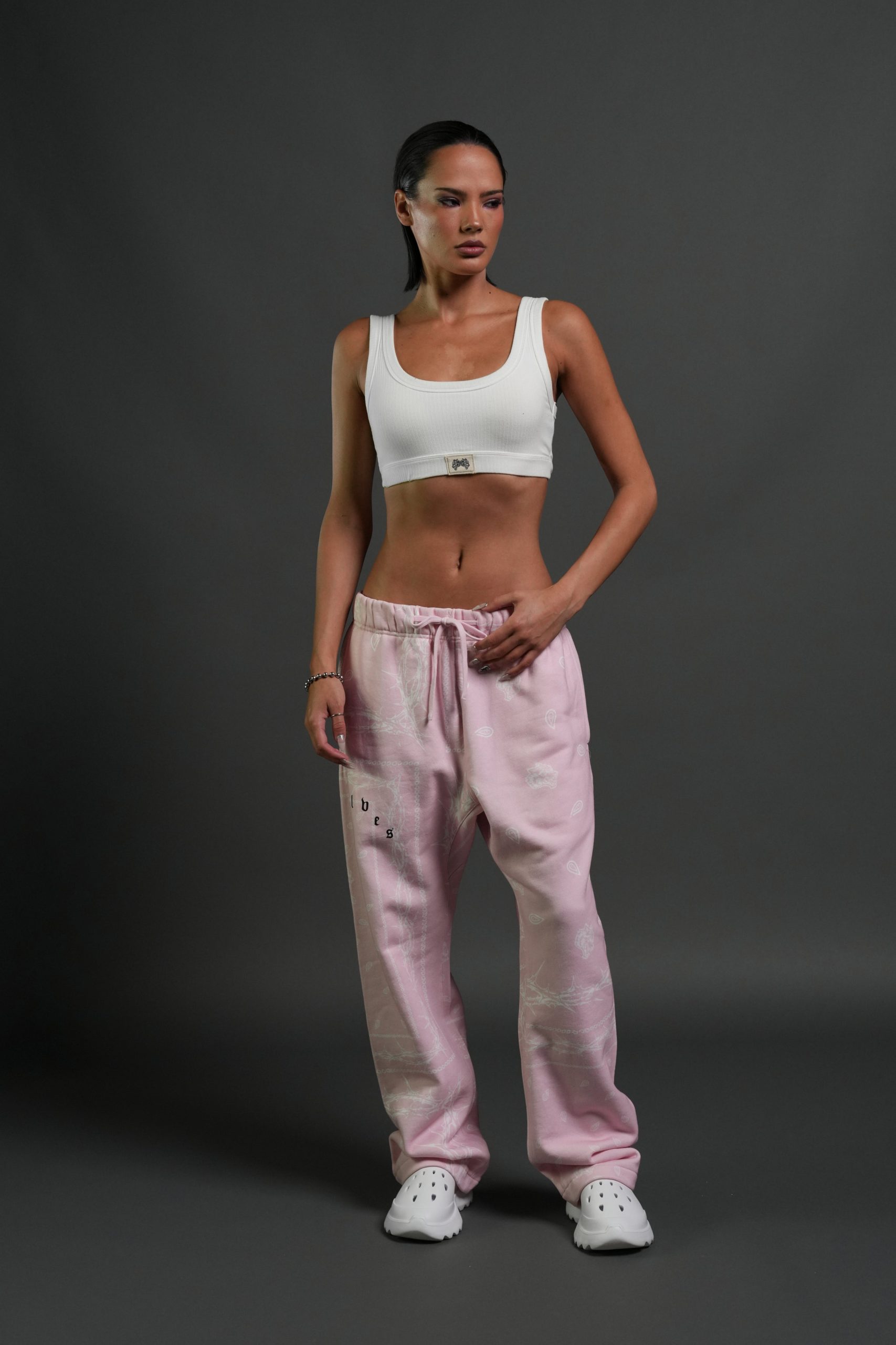 Wolves Pyramid Bigelow Sweat Pants in Blush Pink Thorn Paisley - Image 7