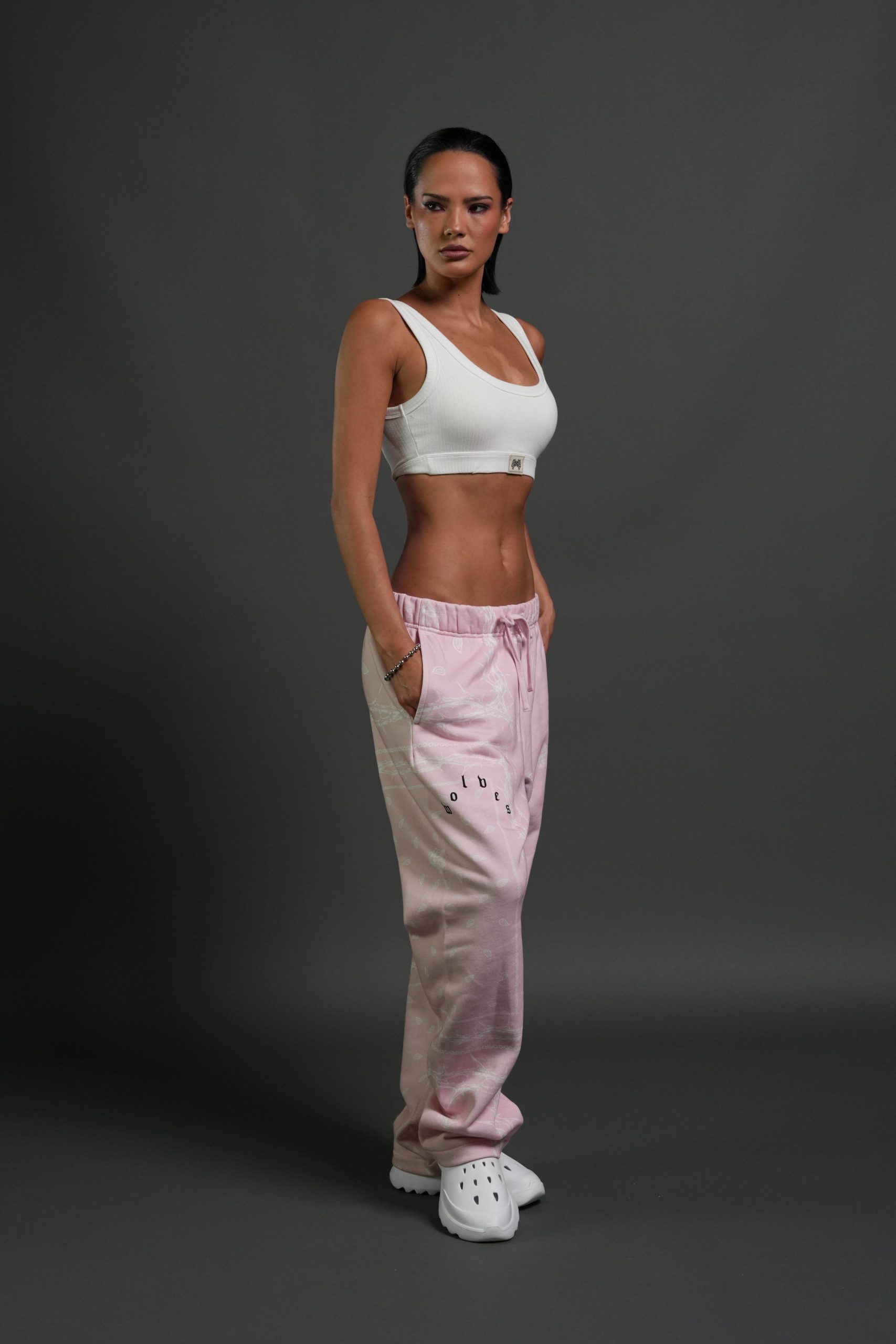 Wolves Pyramid Bigelow Sweat Pants in Blush Pink Thorn Paisley - Image 8