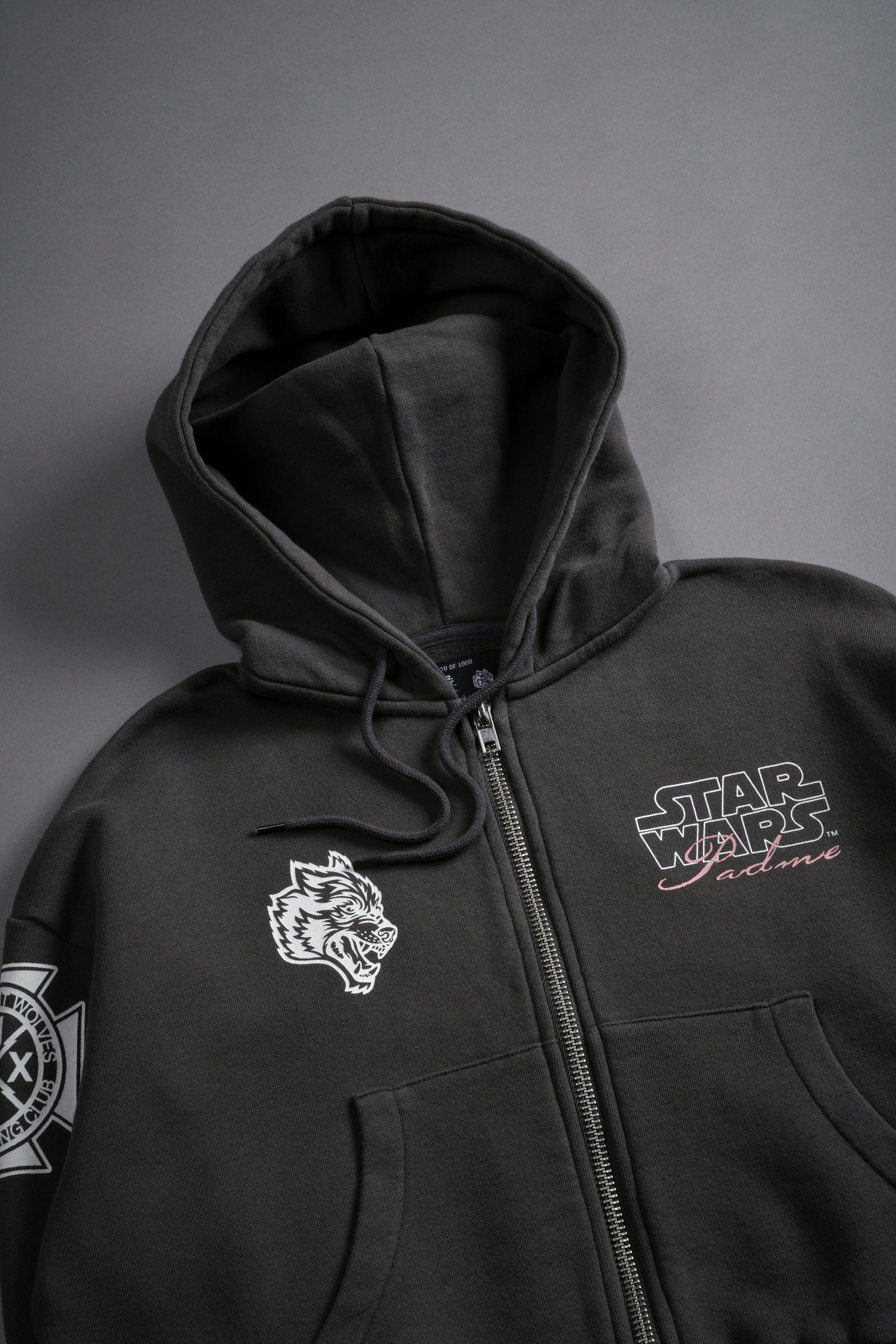 The Power Of The Dark Side Padme Chambers (Cropped) Zip Hoodie in Wolf Gray - Image 12