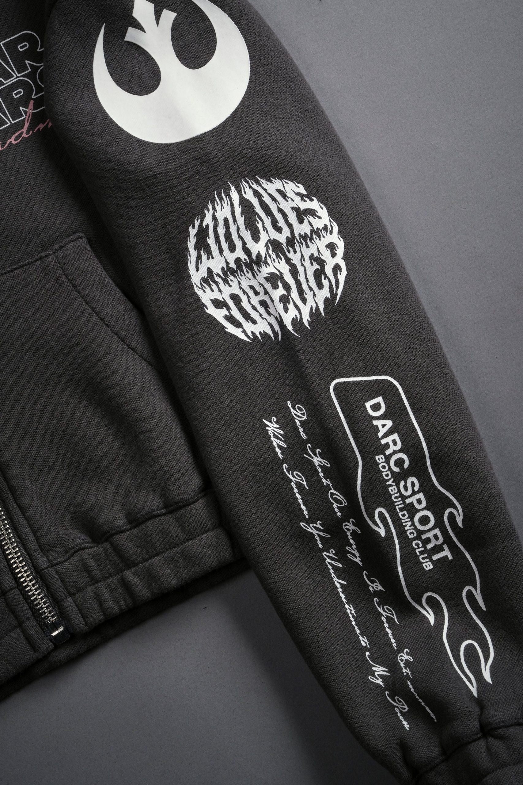 The Power Of The Dark Side Padme Chambers (Cropped) Zip Hoodie in Wolf Gray - Image 7