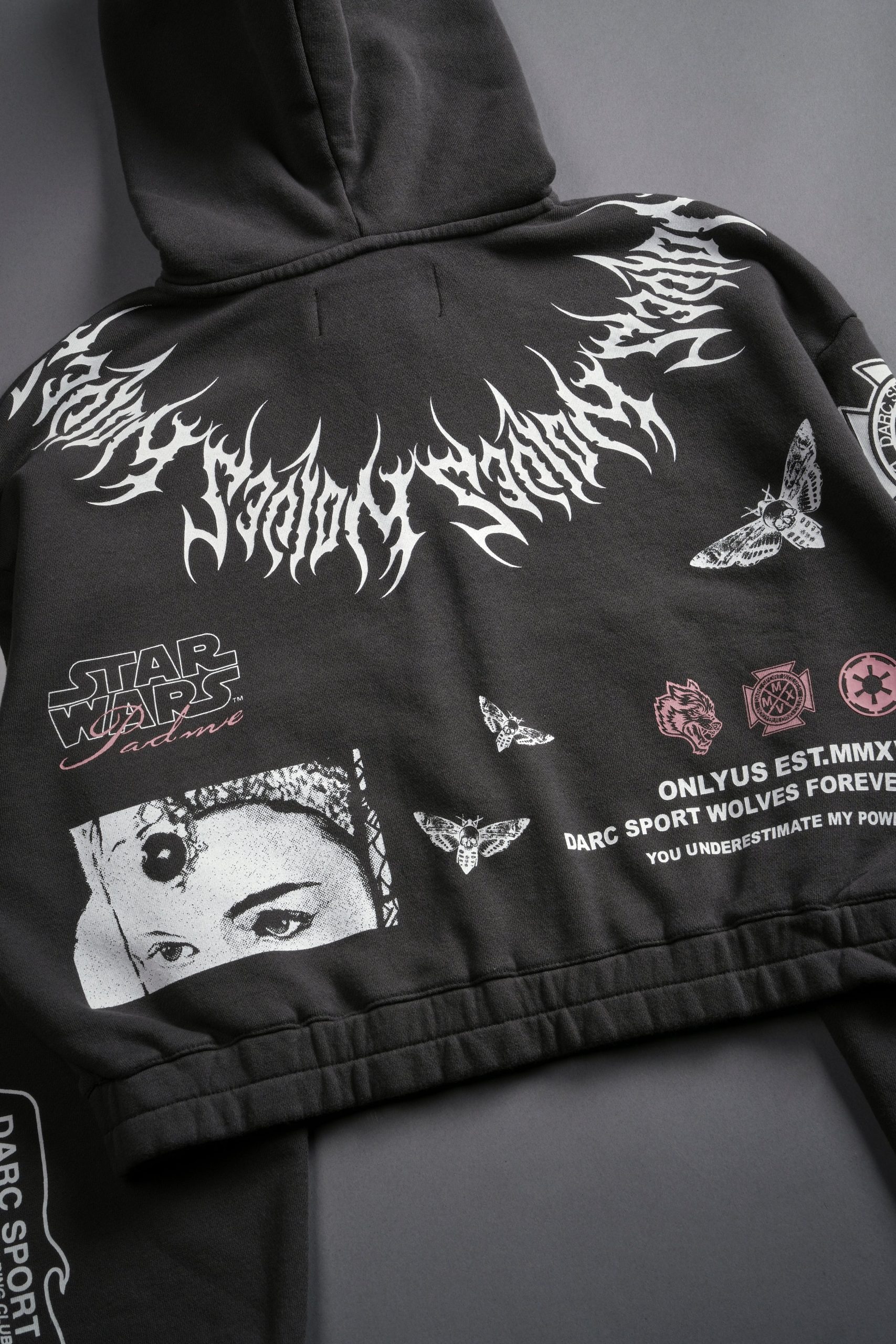 The Power Of The Dark Side Padme Chambers (Cropped) Zip Hoodie in Wolf Gray - Image 11