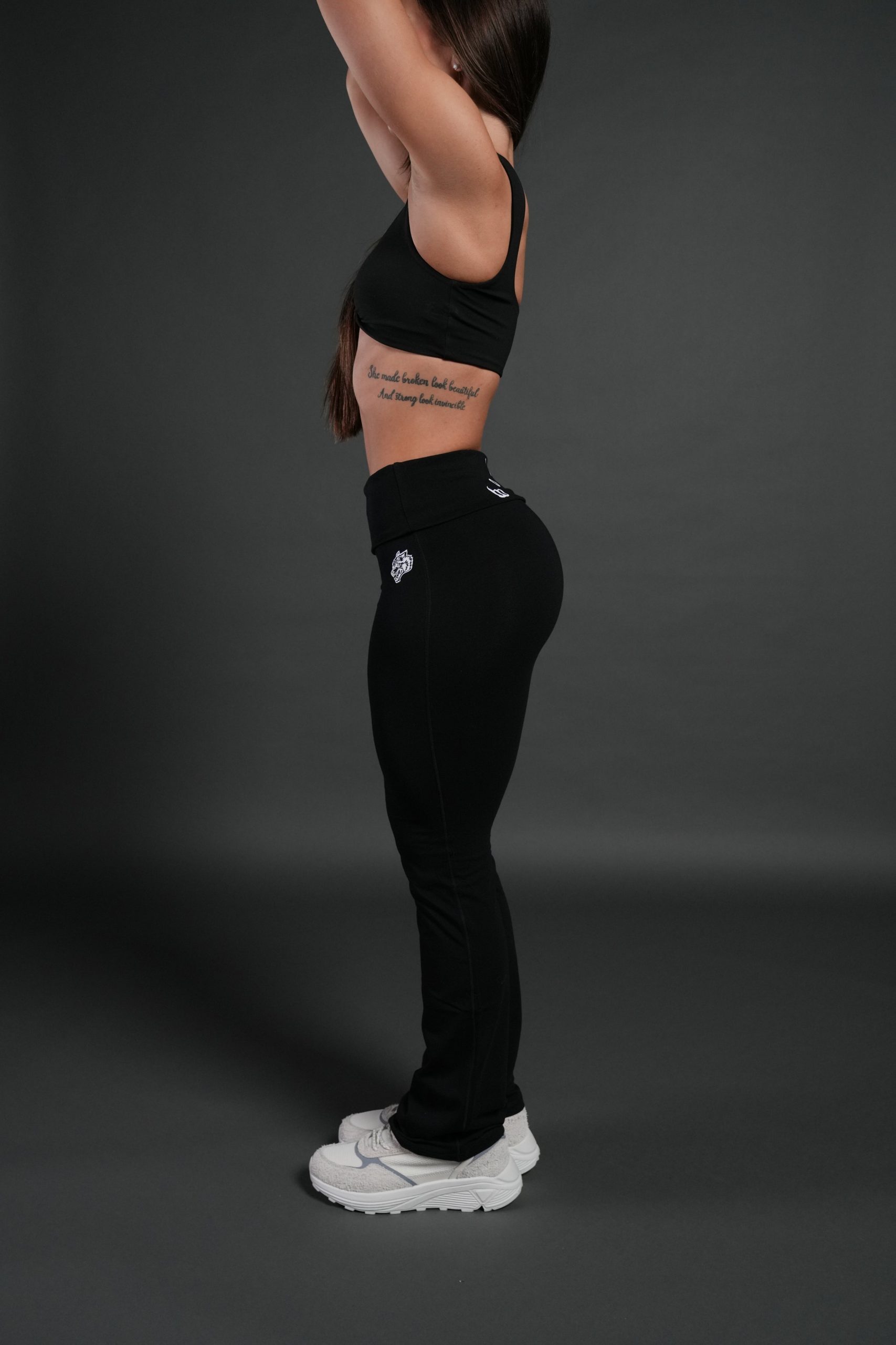 Wolves Pyramid Romy Foldover Pants in Black - Image 2