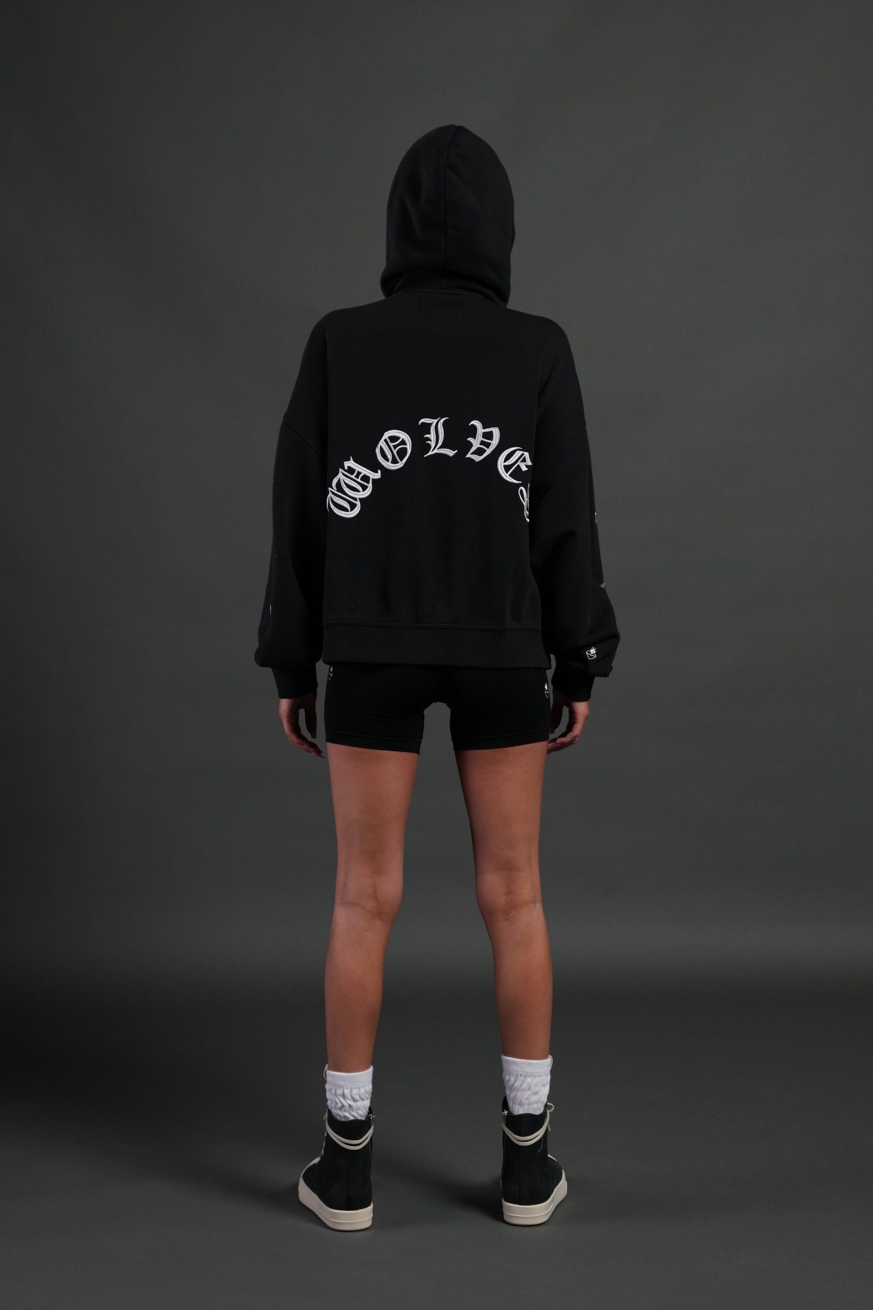 Verona Noir Vex Double Zip Hoodie in Black - Image 10