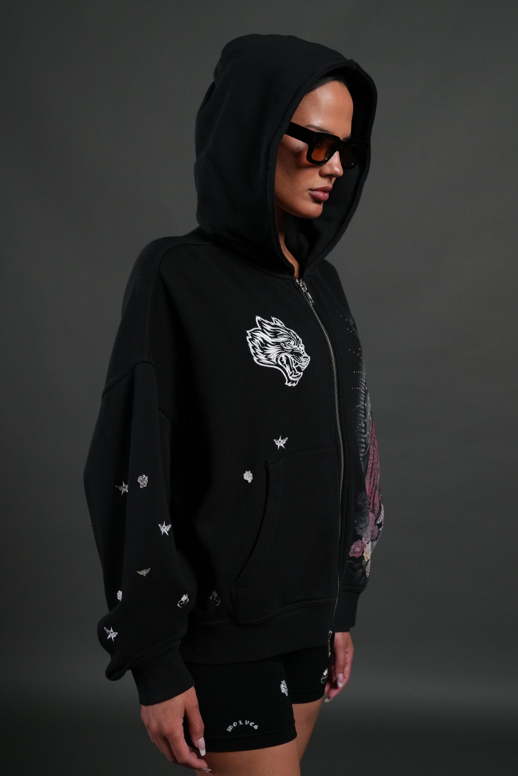 Verona Noir Vex Double Zip Hoodie in Black - Image 12