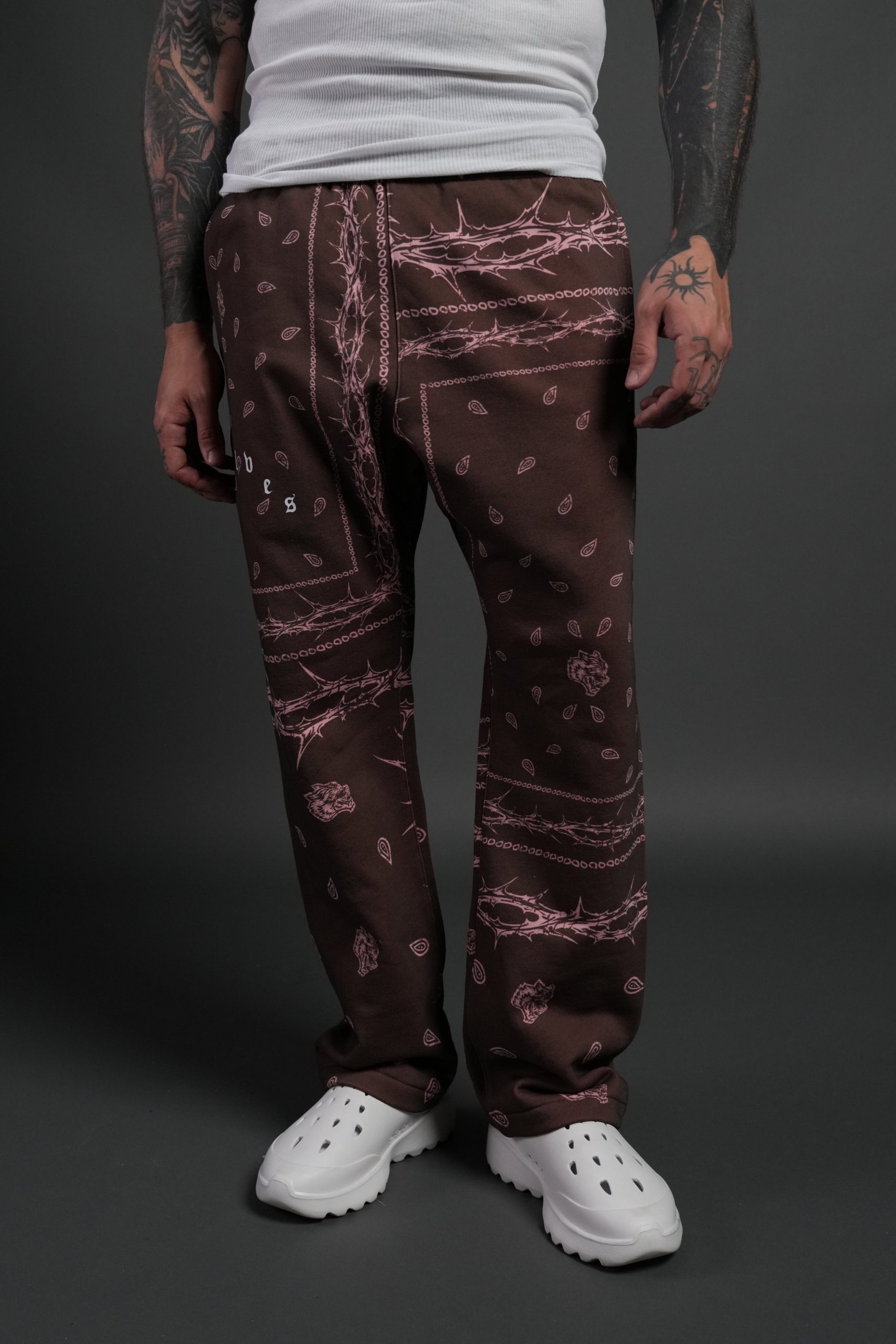Wolves Pyramid Bigelow Sweat Pants in Desert Dust Thorn Paisley - Image 2