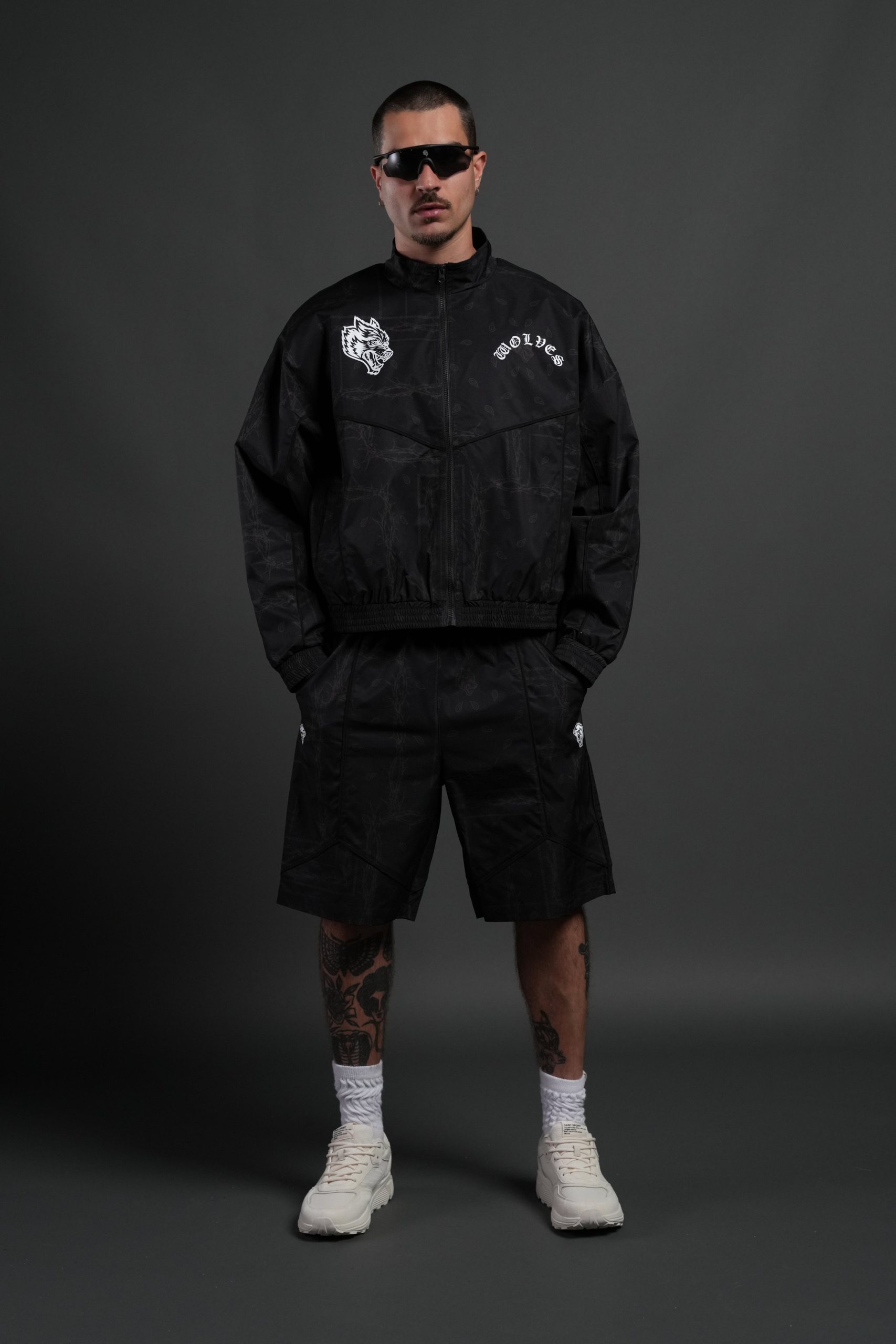 Thorned Paisley Quinn Track Jacket in Black Thorn Paisley - Image 5