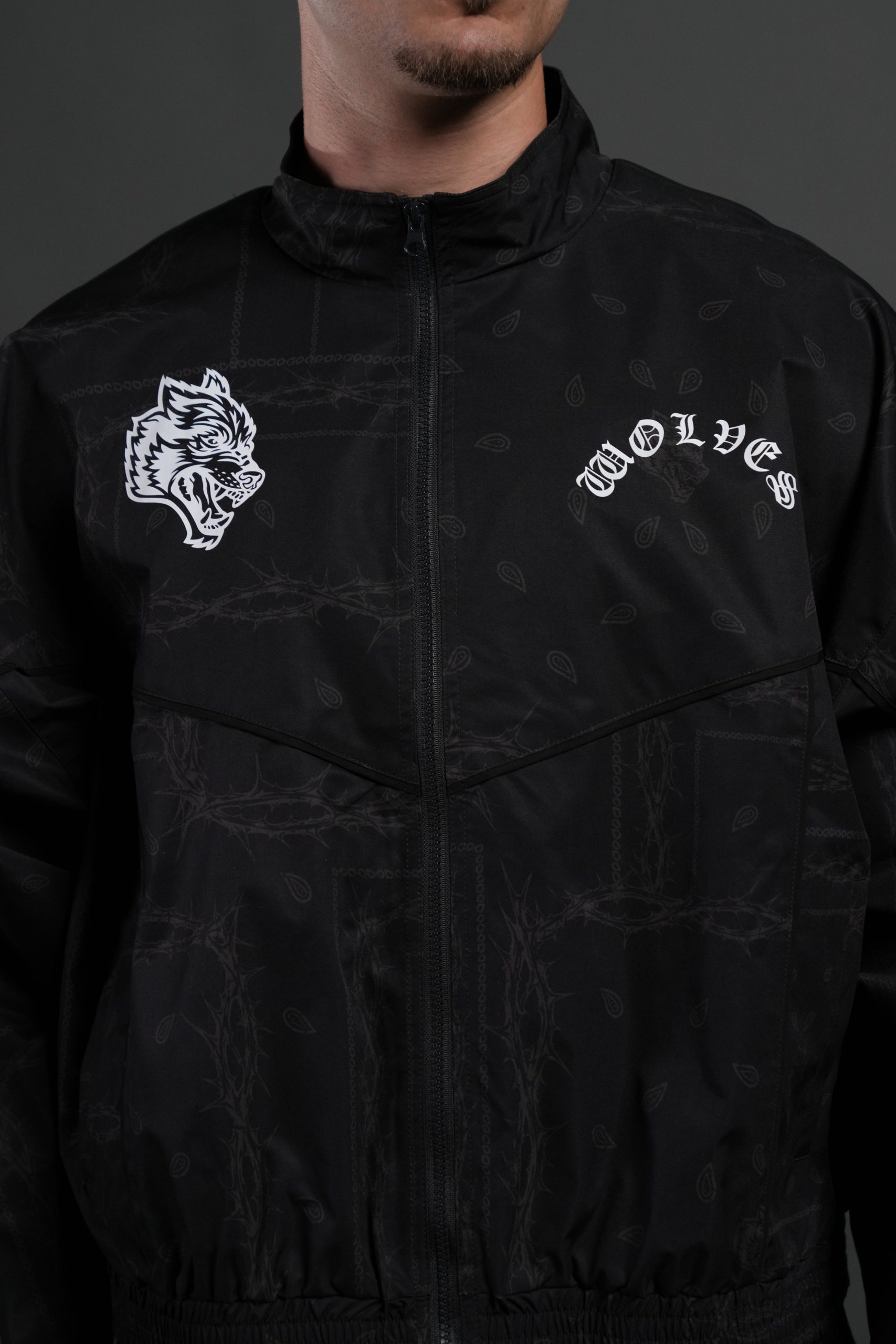 Thorned Paisley Quinn Track Jacket in Black Thorn Paisley - Image 10