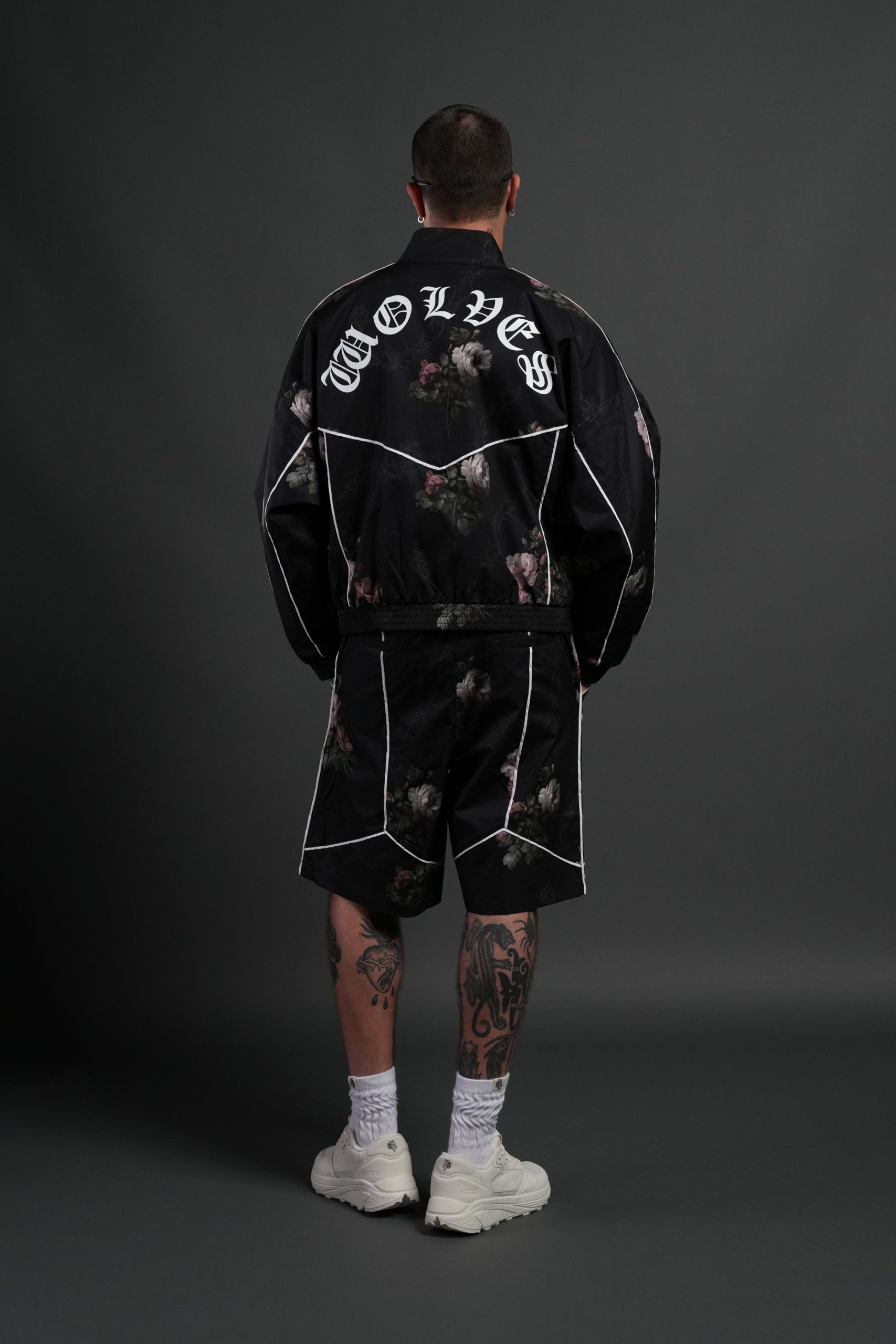 Wolf Chopper Quinn Track Jacket in Black Rose Thorn - Image 6