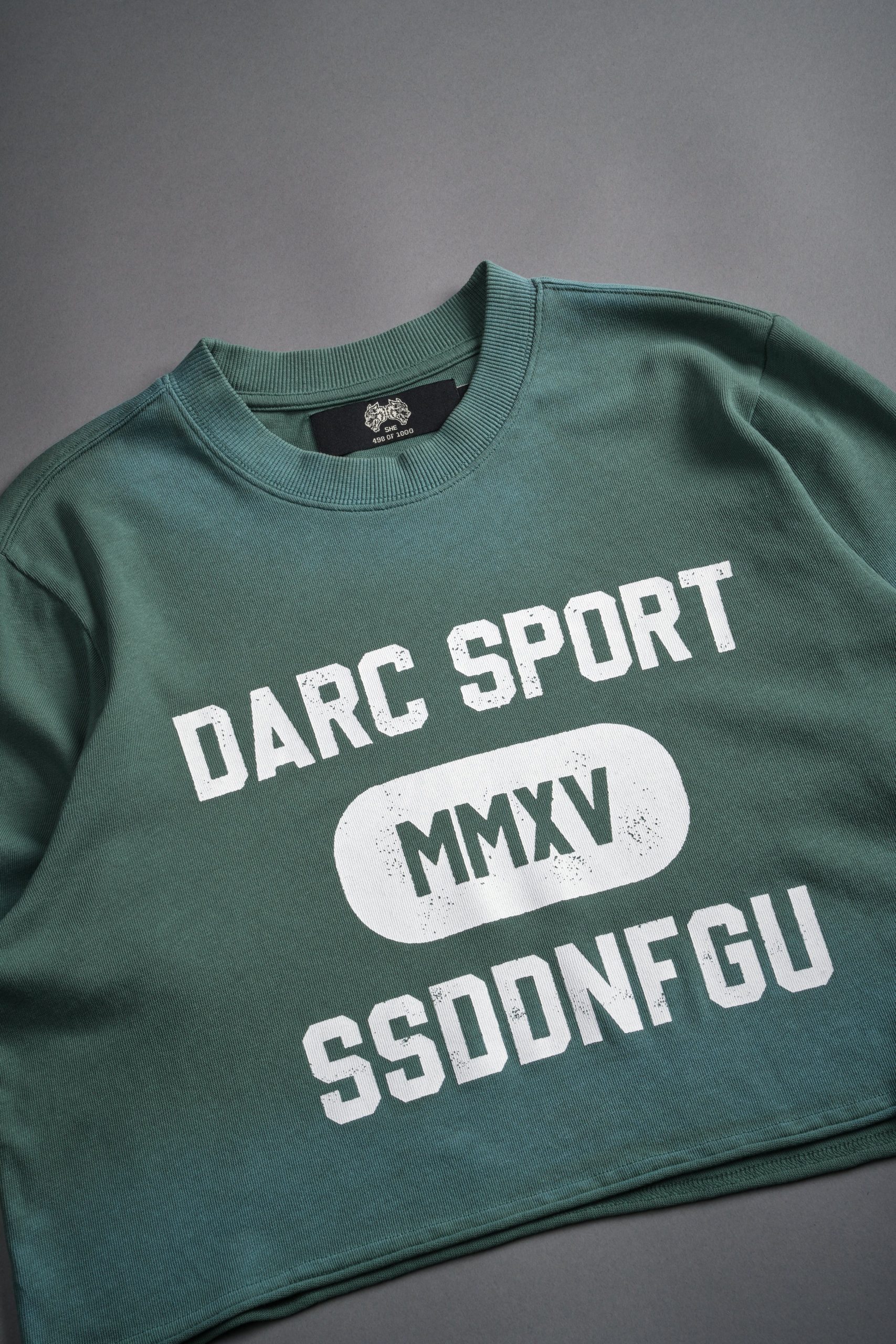 Wolves Forever Premium (Cropped) Tee in Hunter Green Driftwash - Image 6