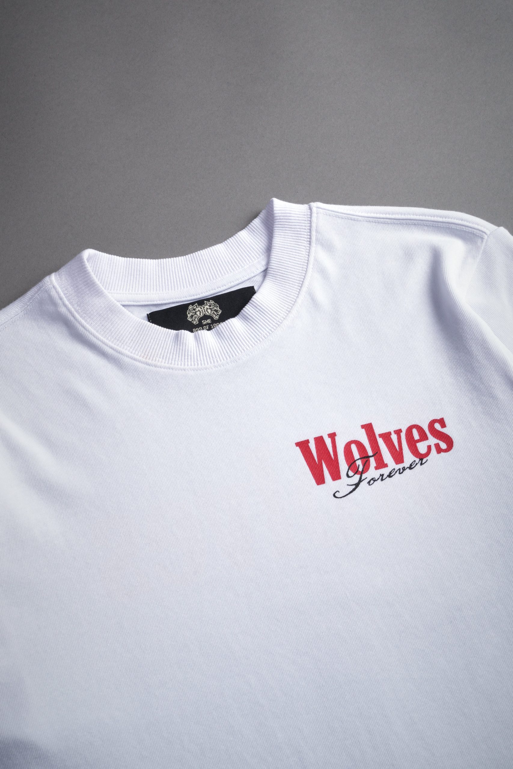 She Wlvs Premium (Cropped) Tee in White - Image 8