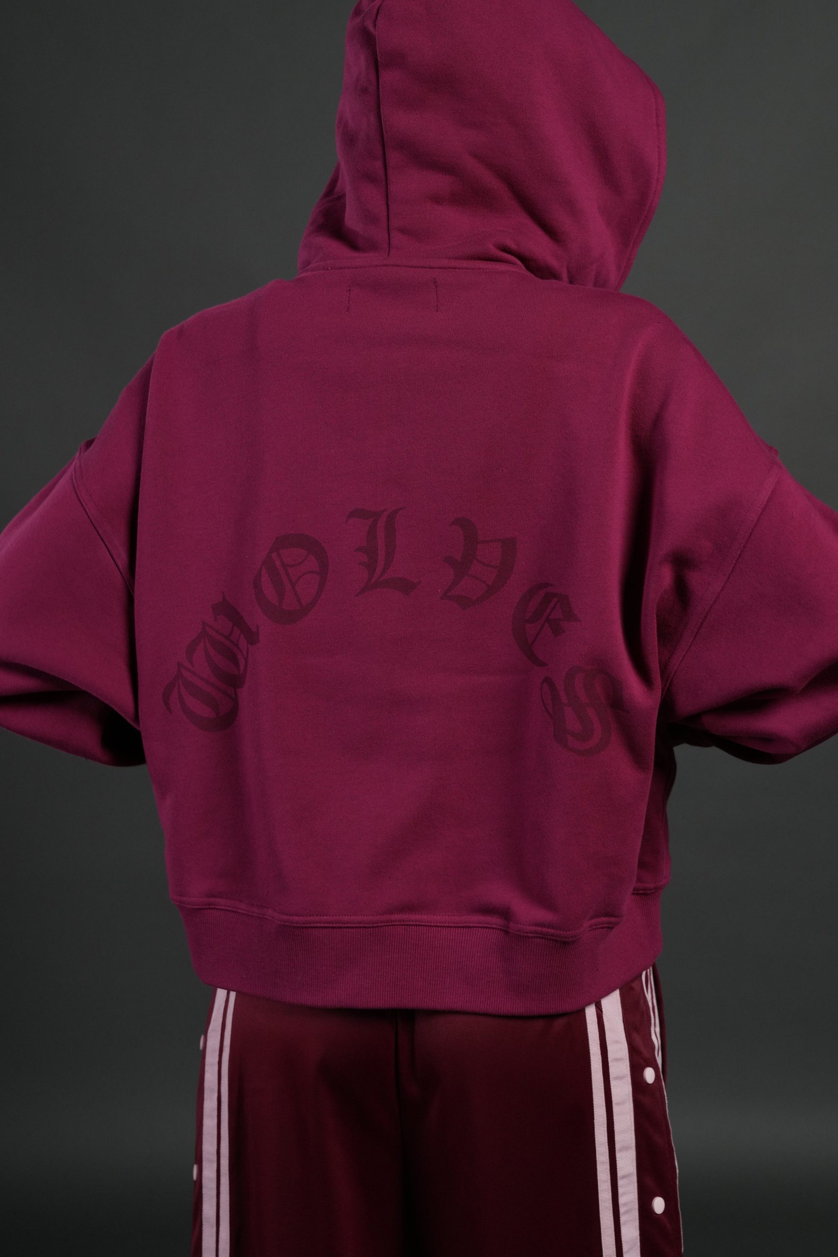 Love Story Vex Double Zip Hoodie in Deep Raspberry - Image 2