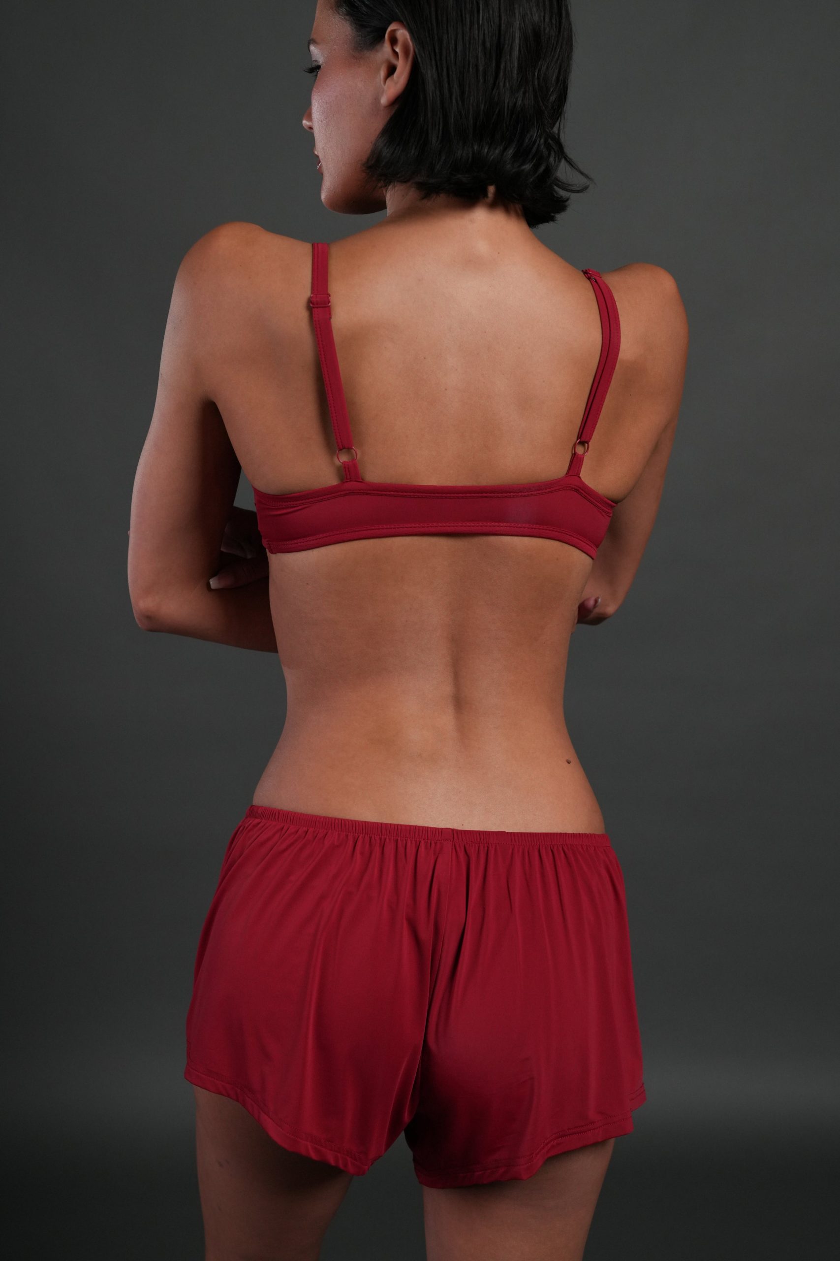 Wolf Chopper Eva Silky Triangle Bralette in Deep Raspberry - Image 2