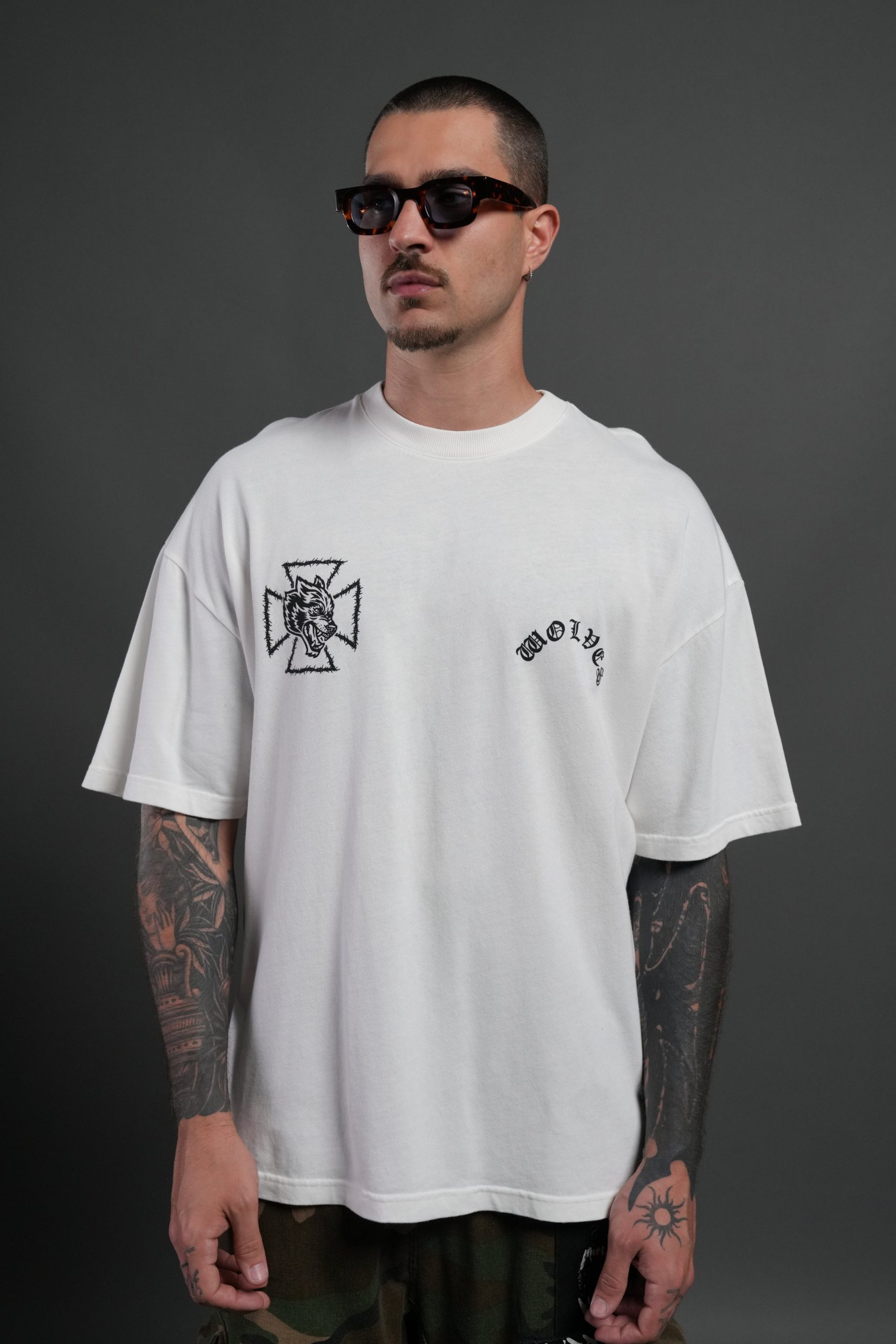 Ascend Premium Oversized Tee in Cream - Image 2