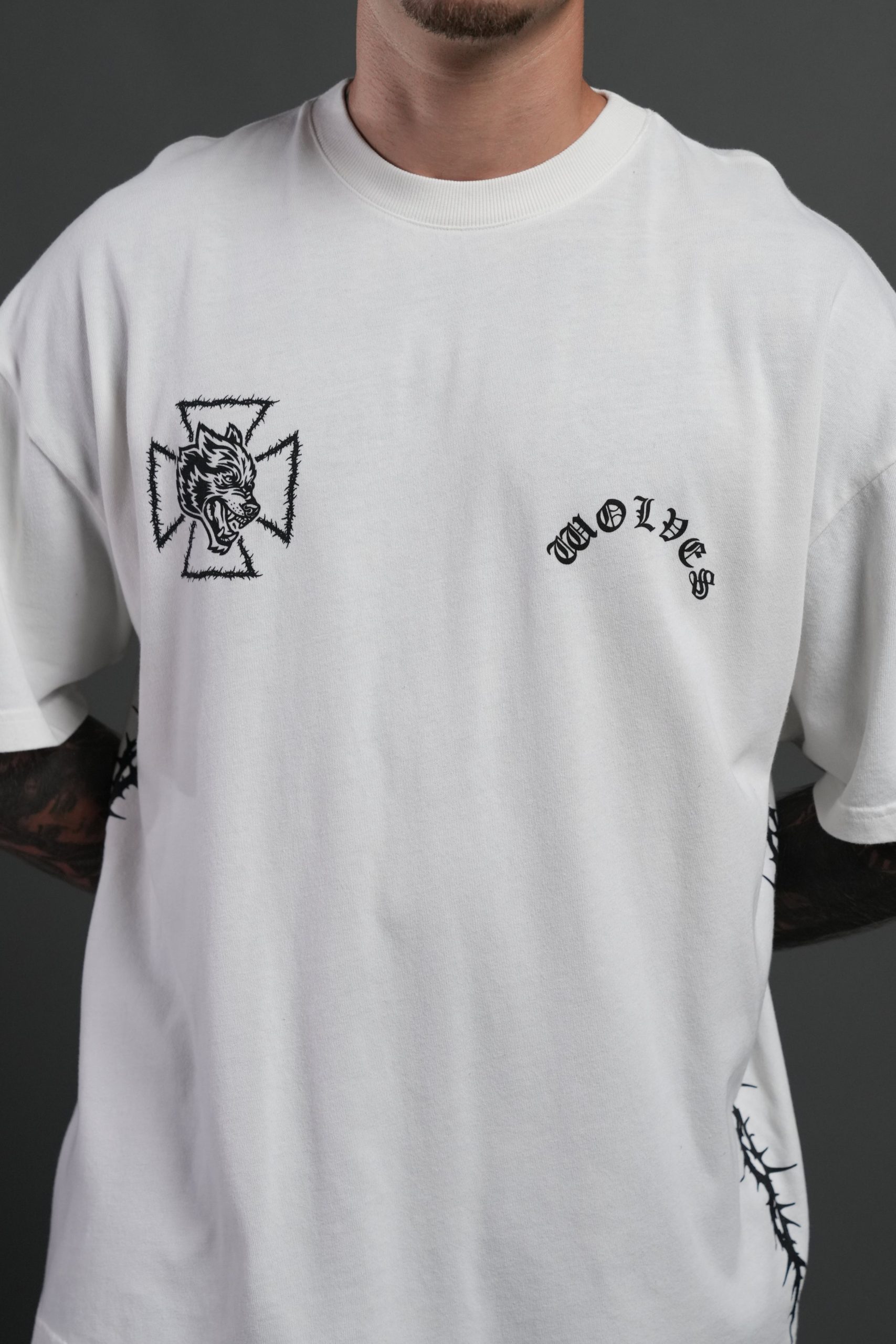 Ascend Premium Oversized Tee in Cream - Image 7