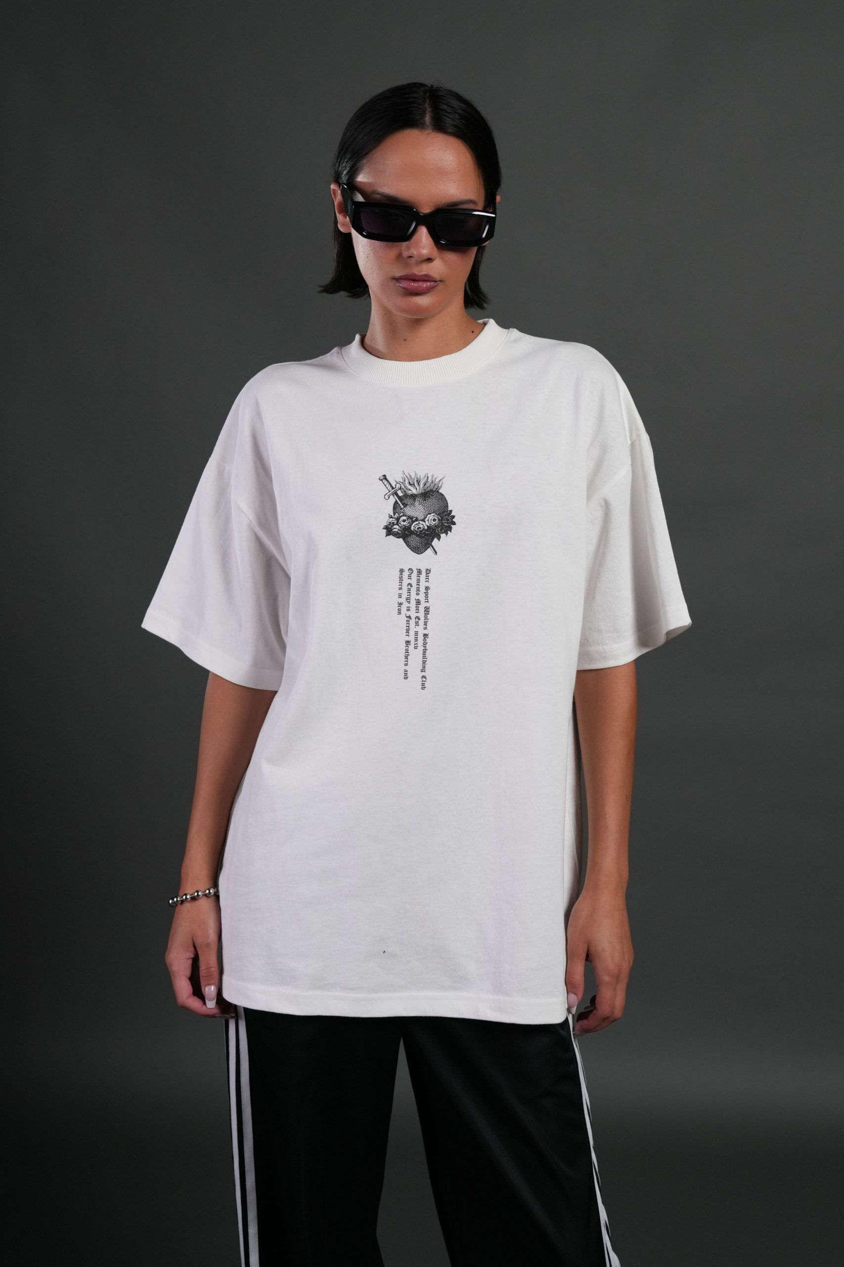 Sin Again Unisex Grunge Tee in Cream - Image 2